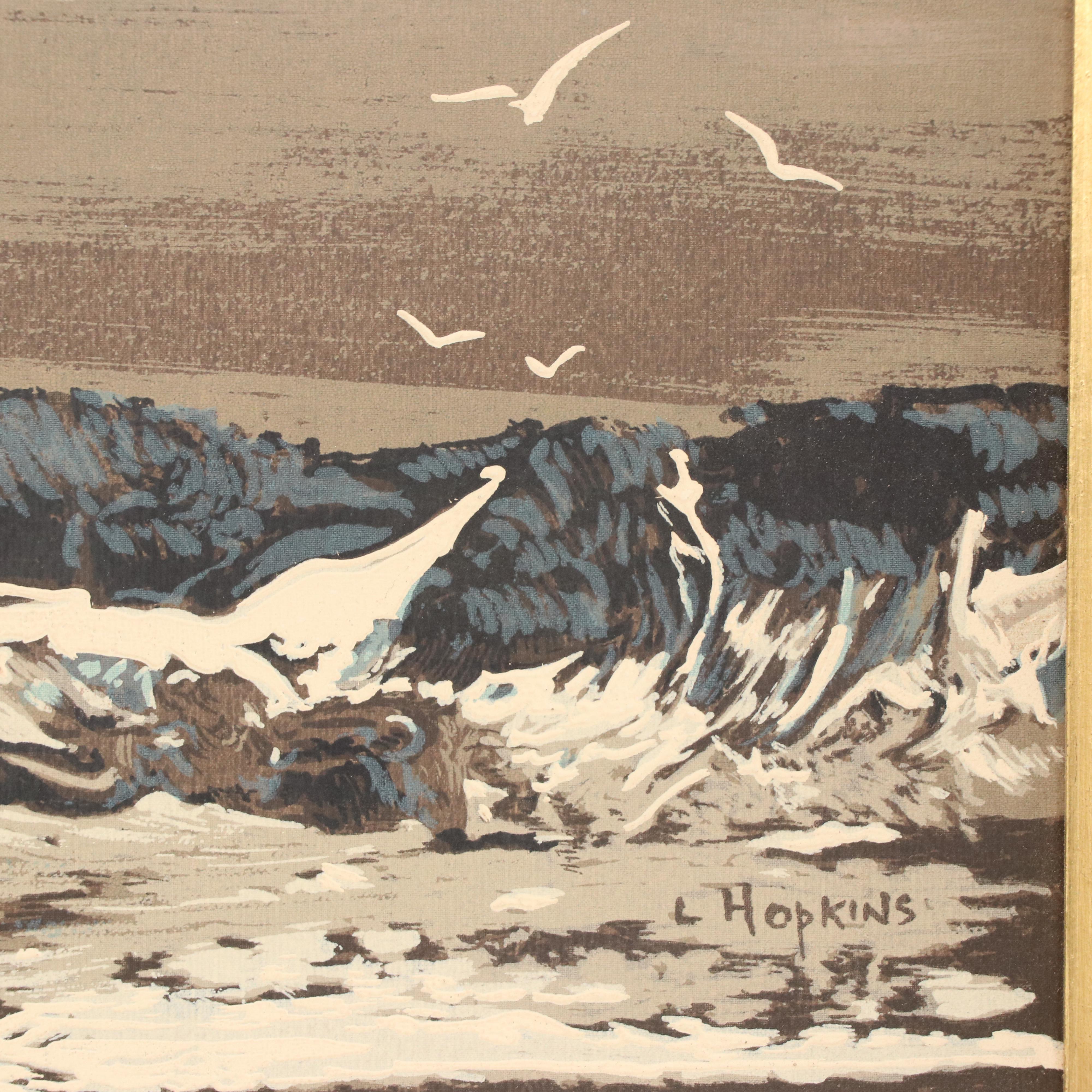 Lyman Frtiz Hopkins Seascape Serigraphs of Rocky Coastline EBTH