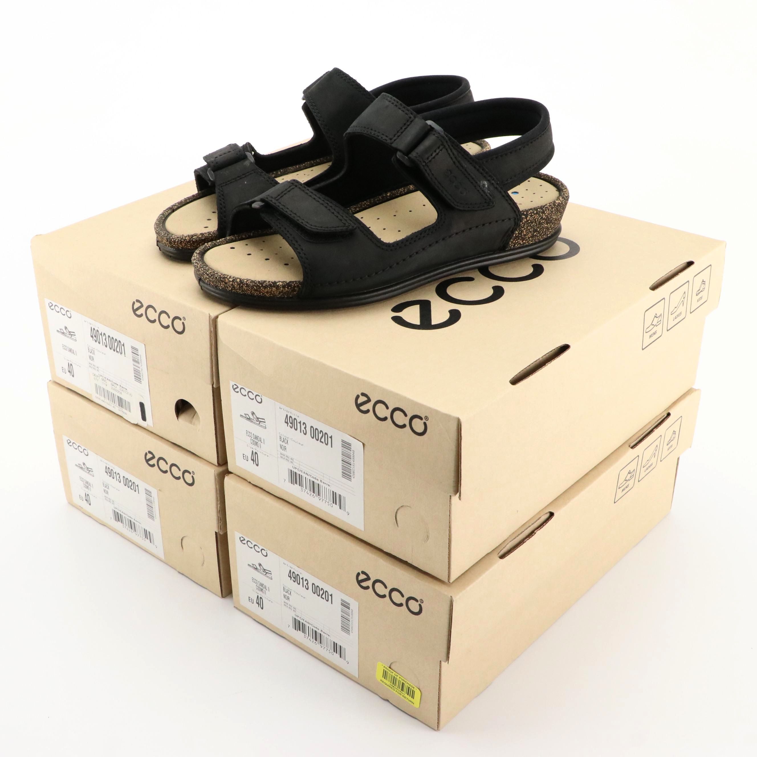 ECCO® Leather Cosmo II Sandals with Boxes