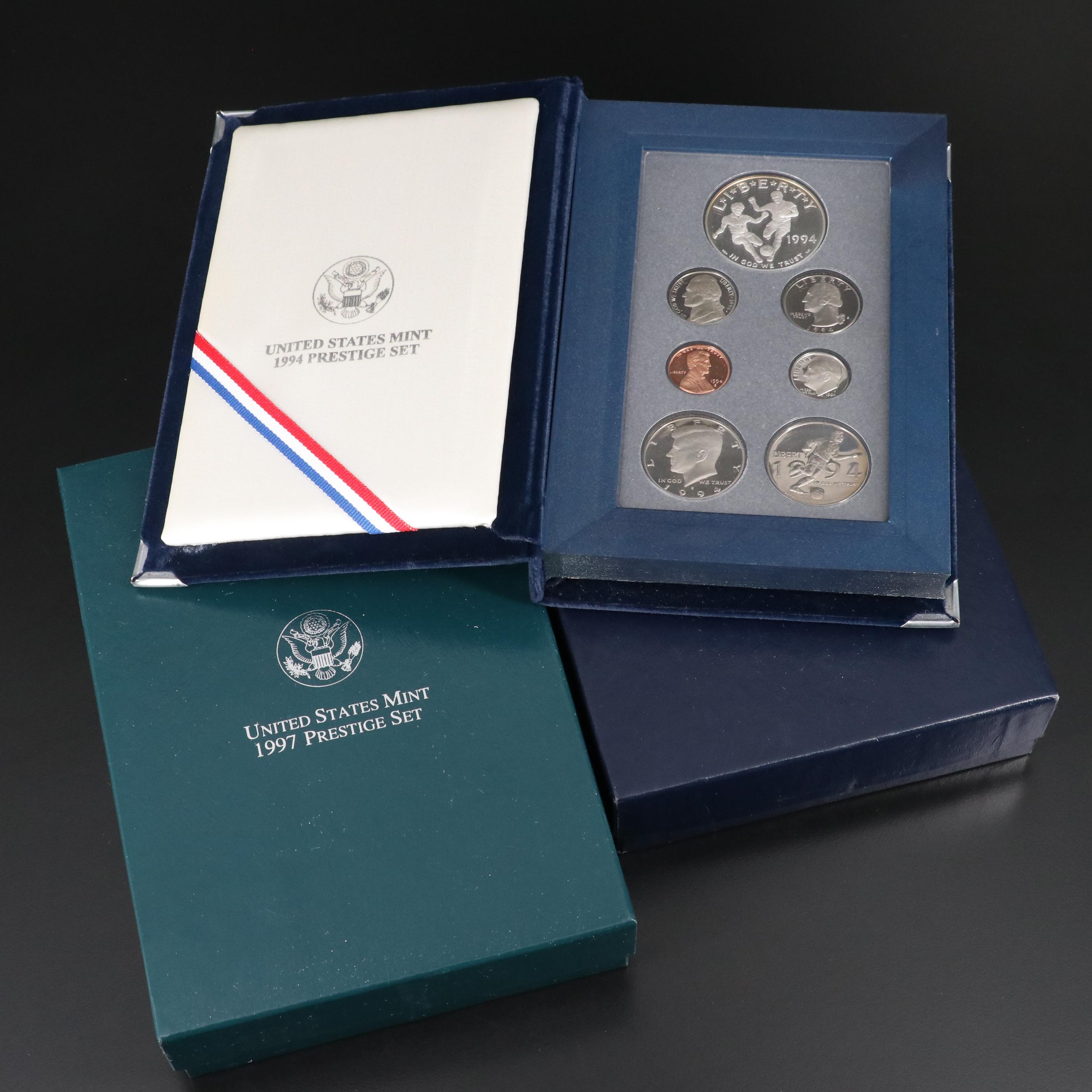 1994 and 1997 U.S. Mint Prestige Proof Sets