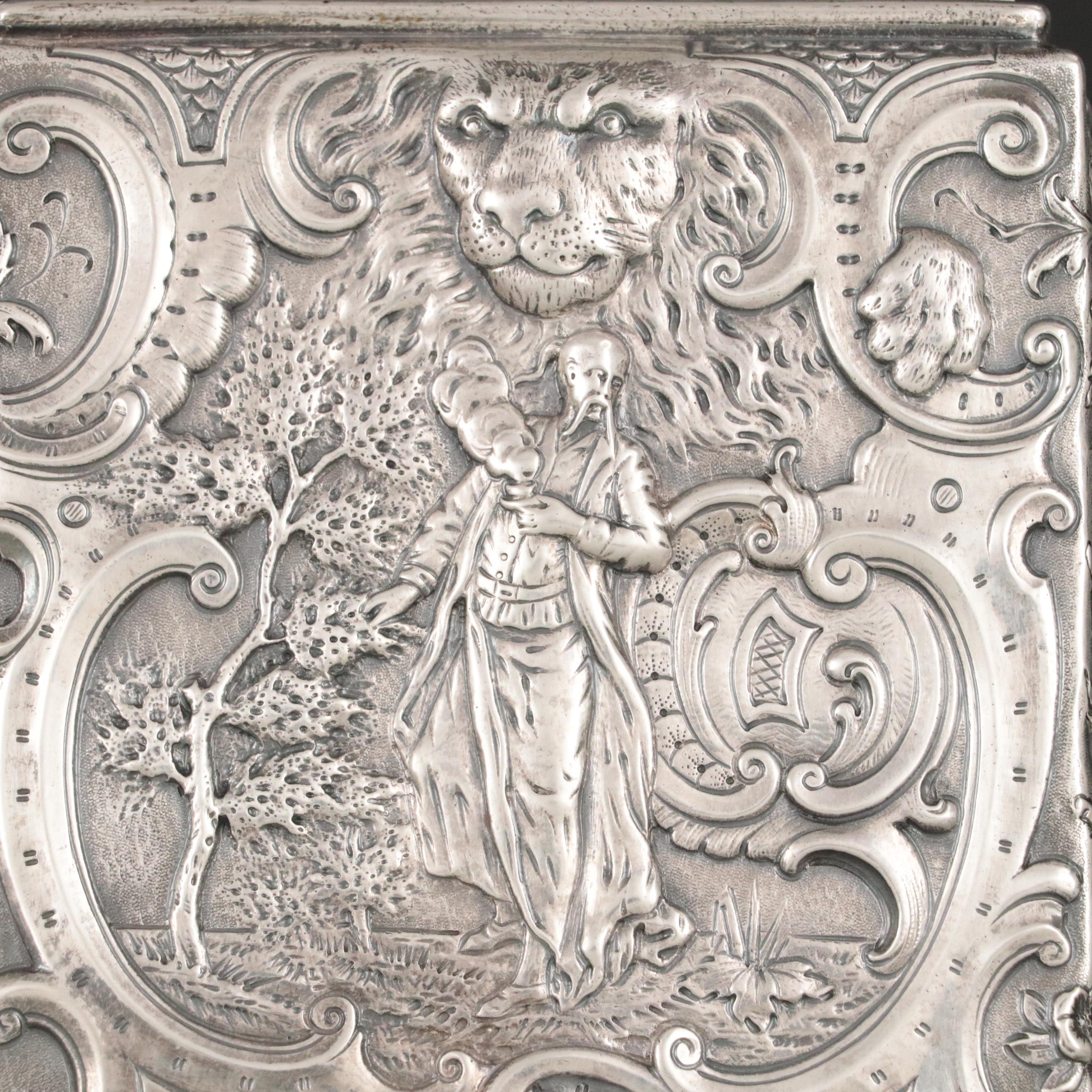 Victorian English Import Repousse Sterling Silver Tea Caddy