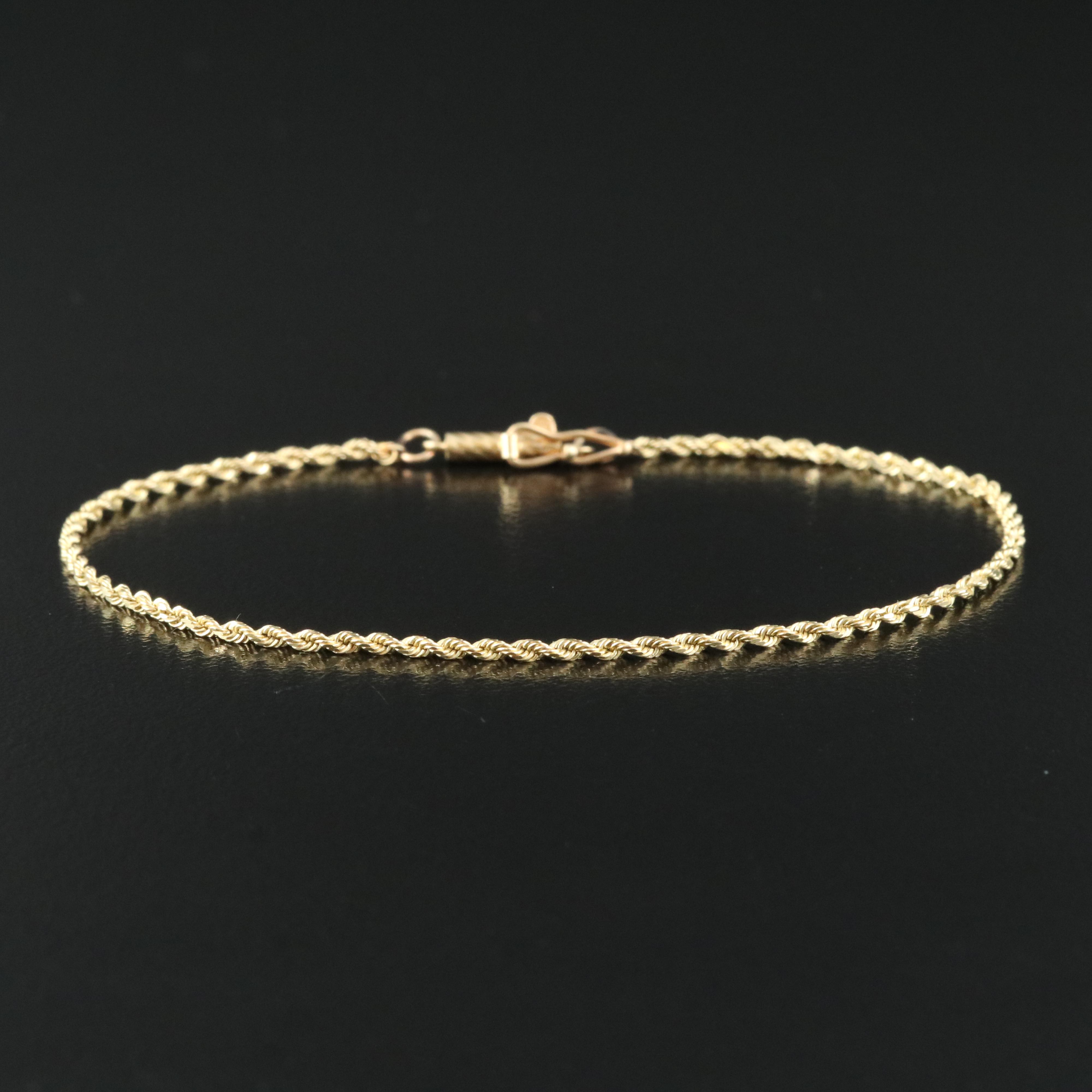 14K Rope Chain Bracelet