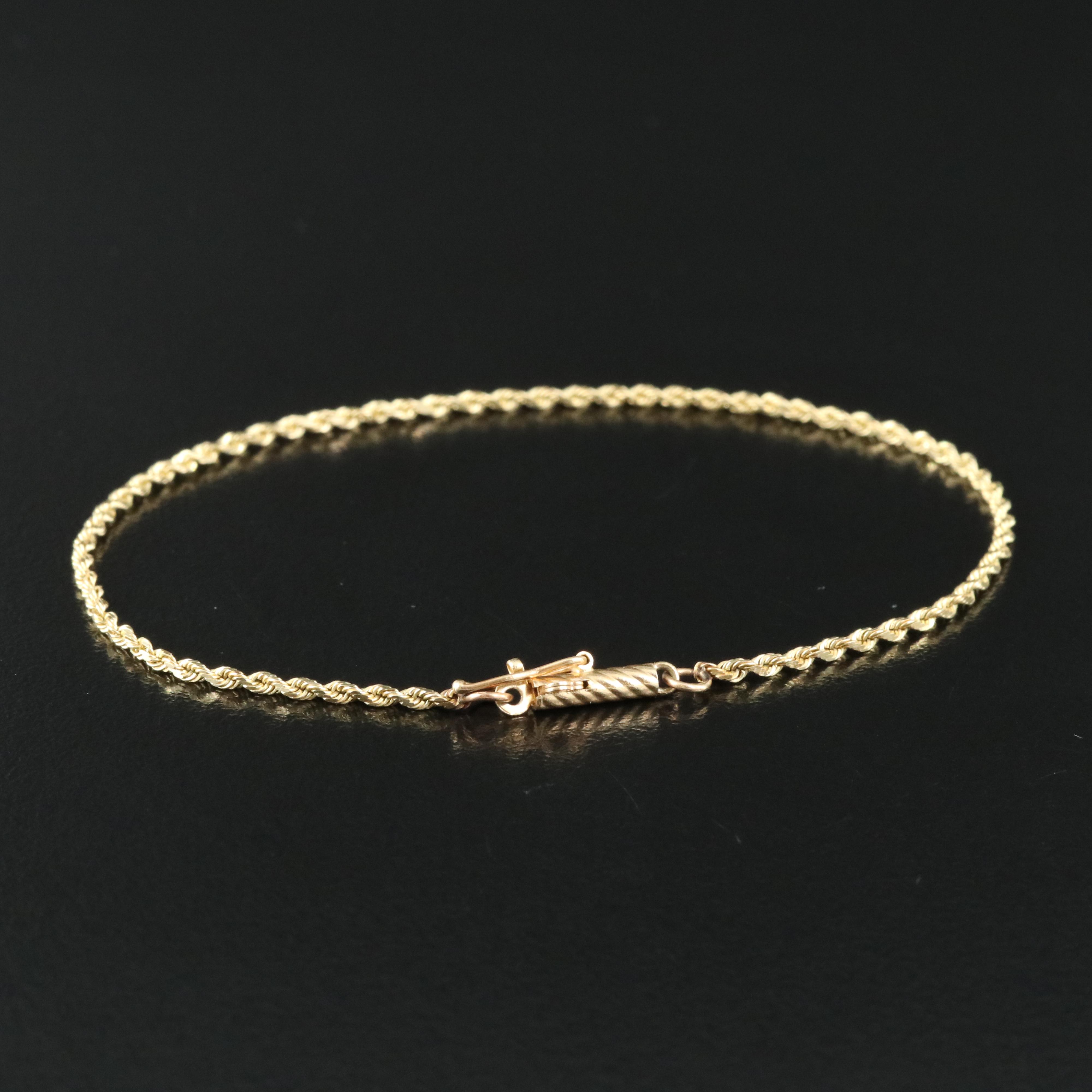 14K Rope Chain Bracelet