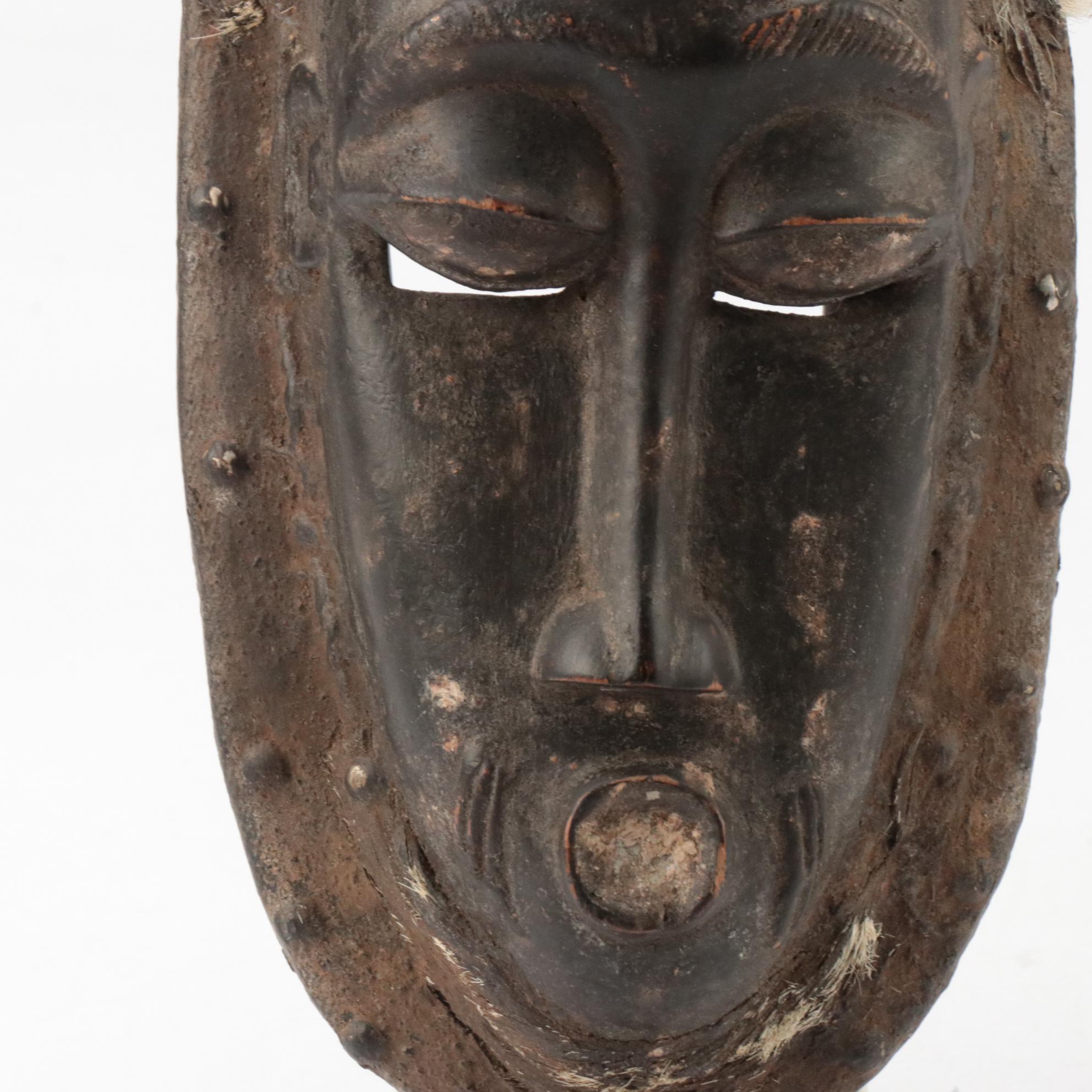 West African Ivory Coast Baule Wooden Passport Mask