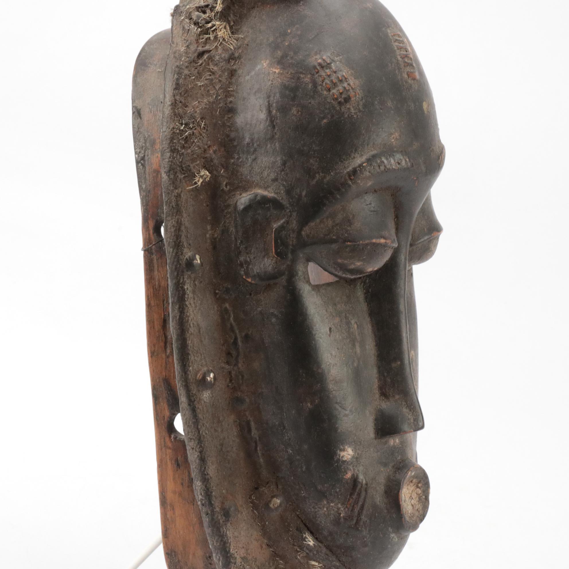 West African Ivory Coast Baule Wooden Passport Mask