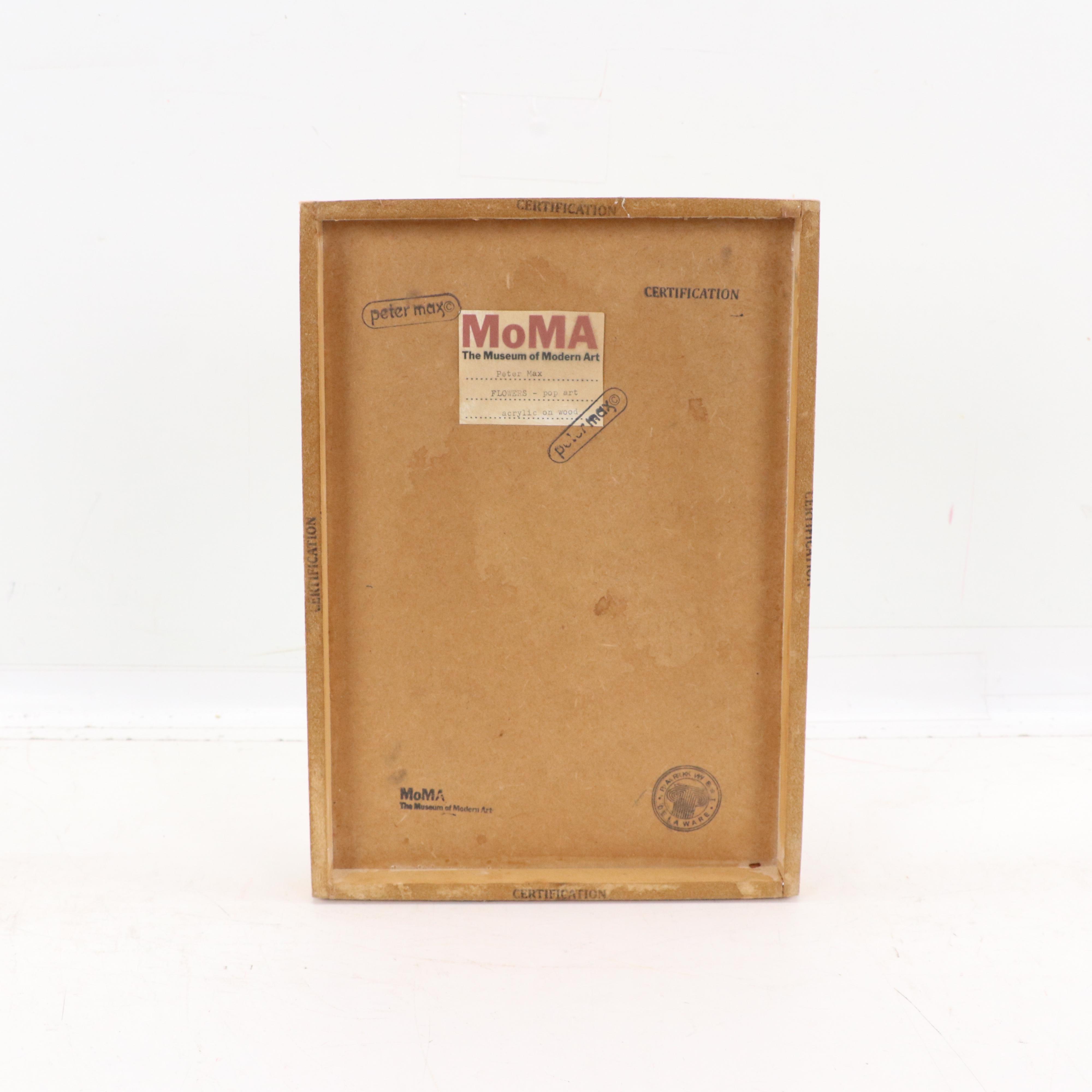 Peter Max Floral Still Life Acrylic Painting "Flowers"