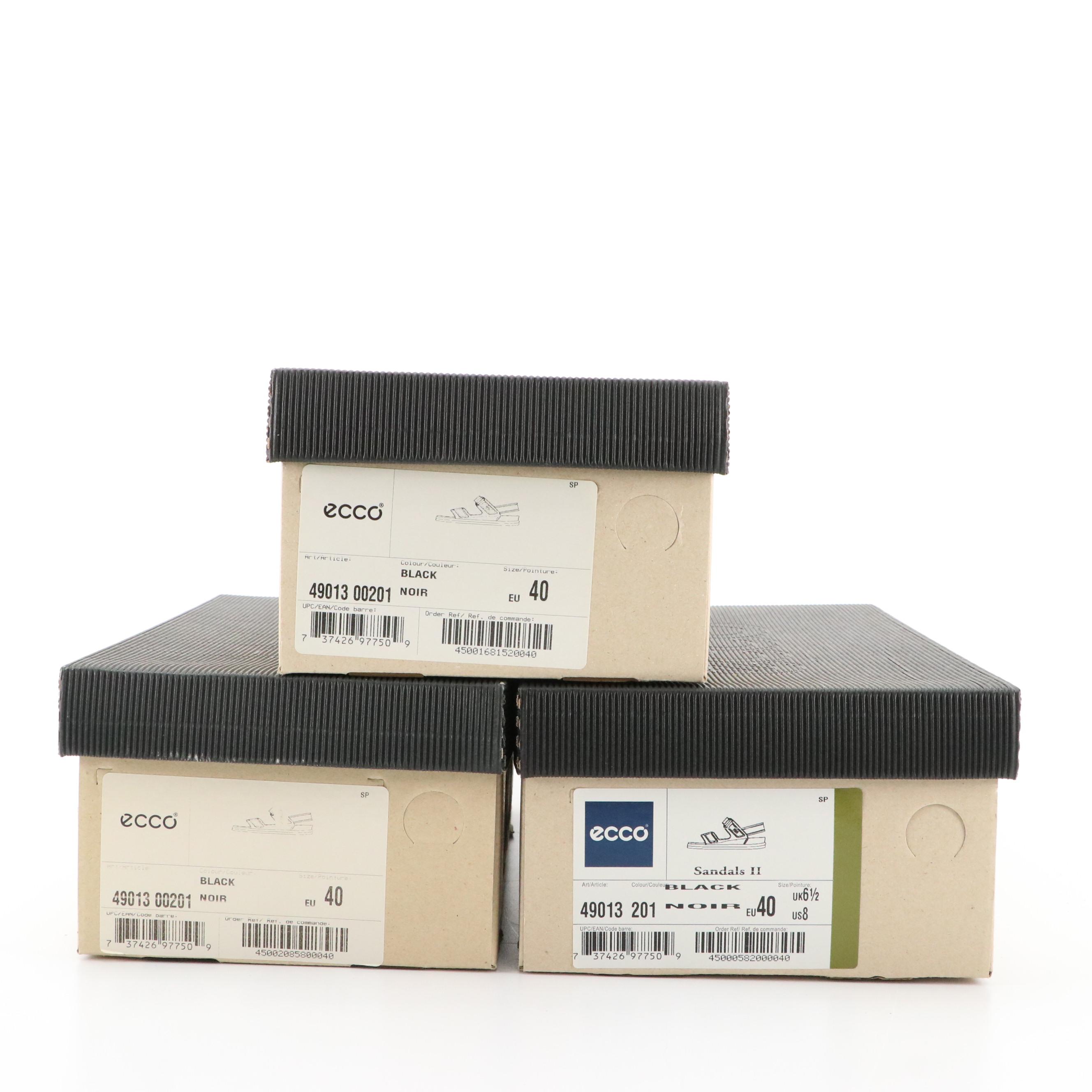 ECCO® Leather Cosmo II Sandals with Boxes