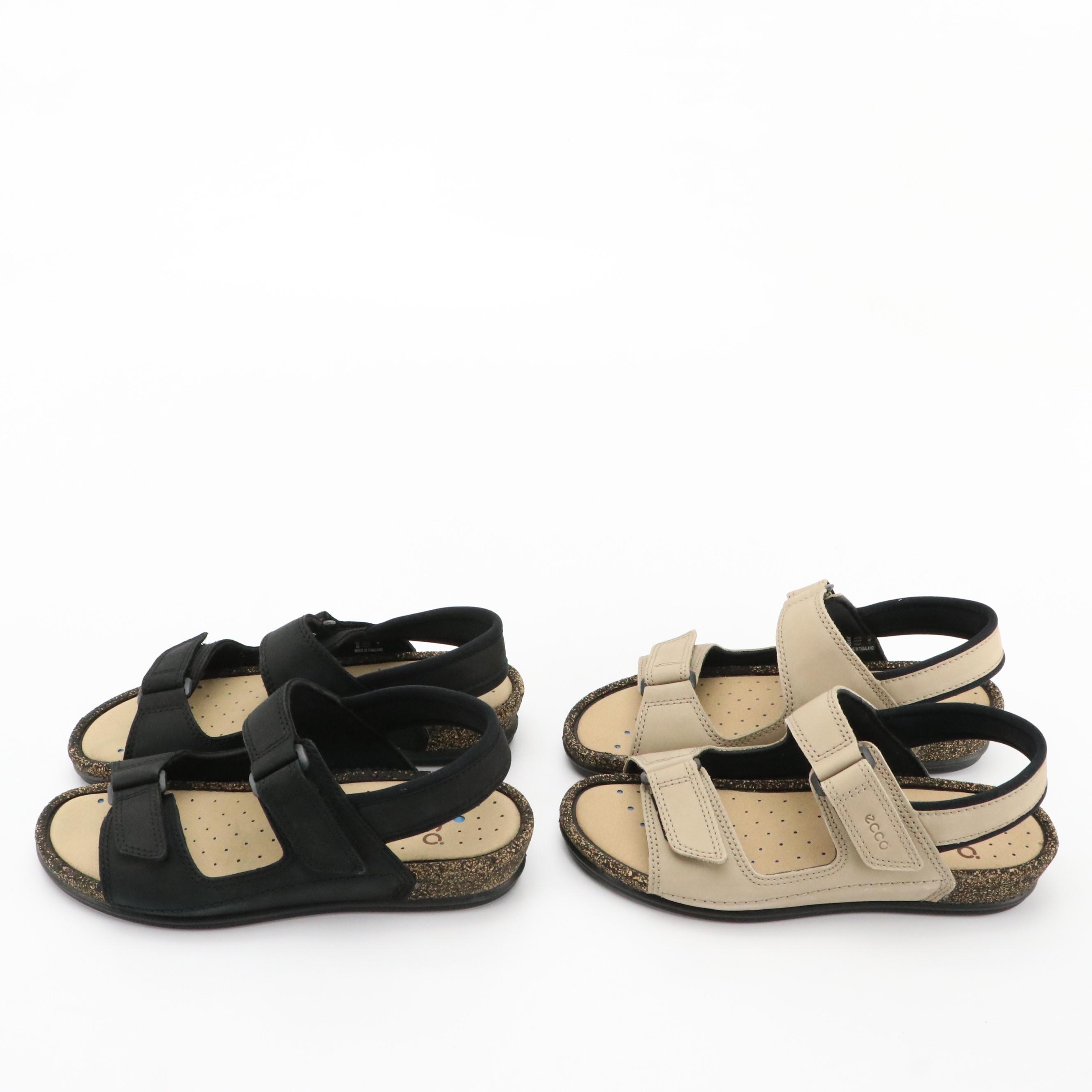 ECCO® Nubuck Leather Cosmo II Sandals with Boxes