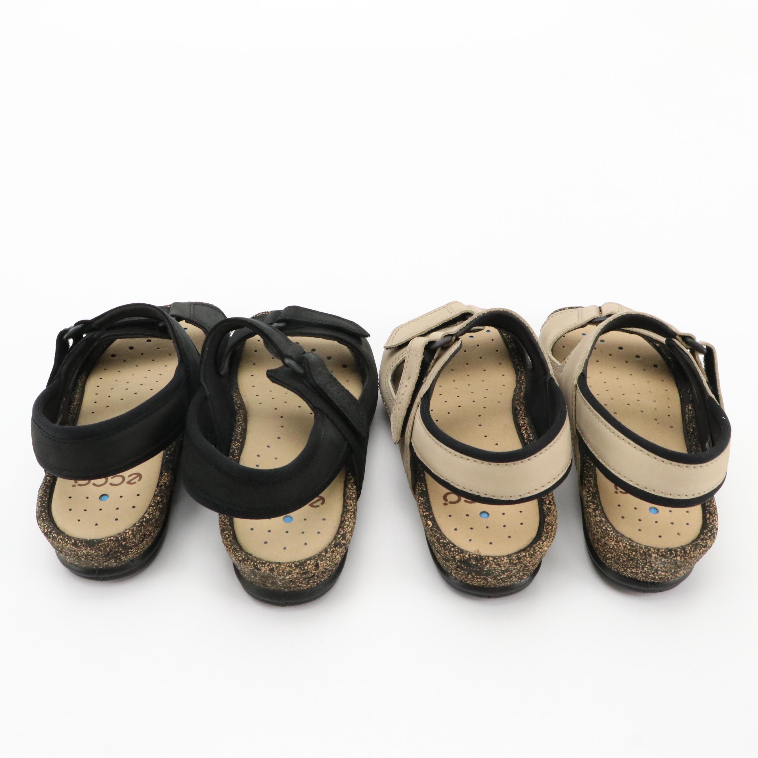 ECCO® Nubuck Leather Cosmo II Sandals with Boxes