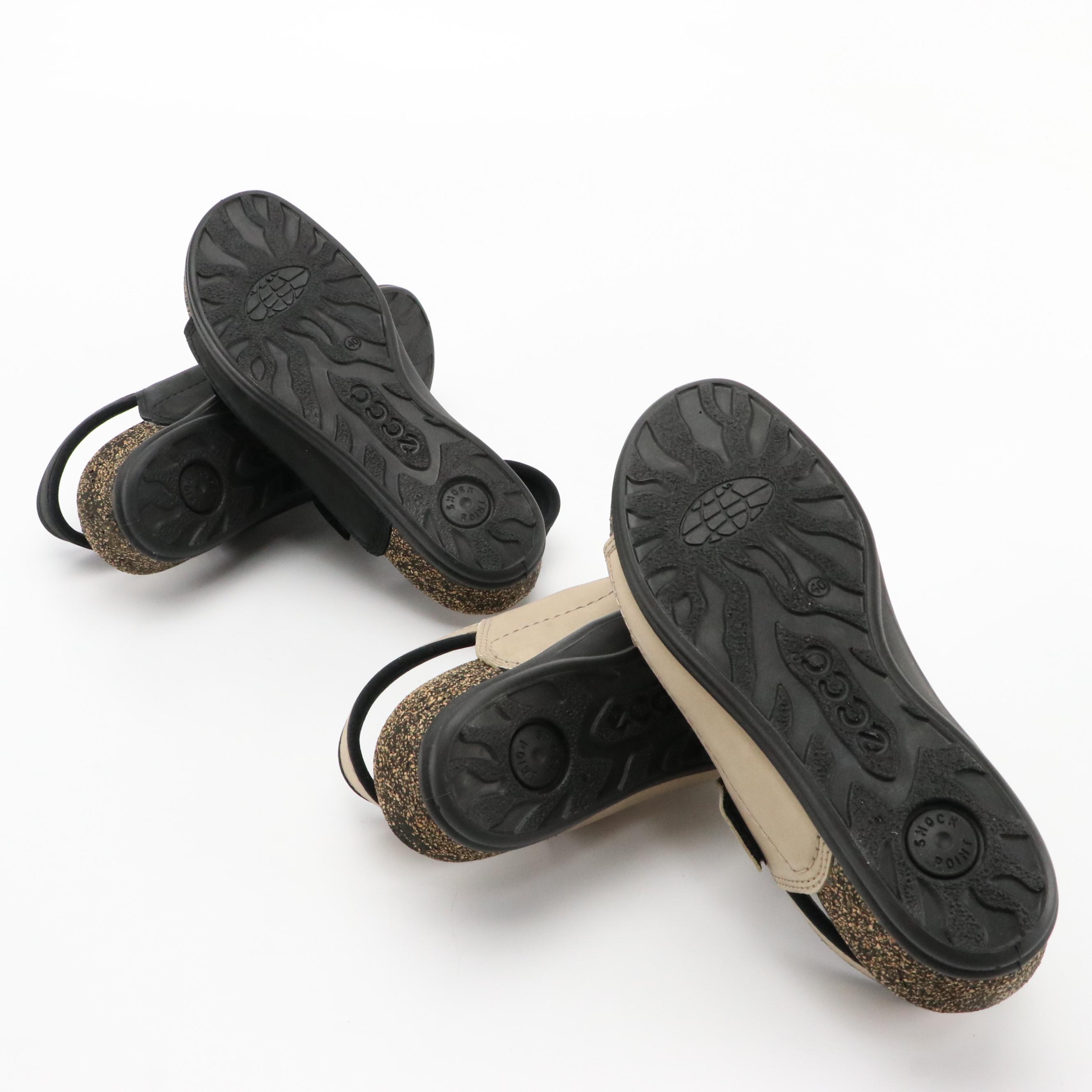 ECCO® Nubuck Leather Cosmo II Sandals with Boxes