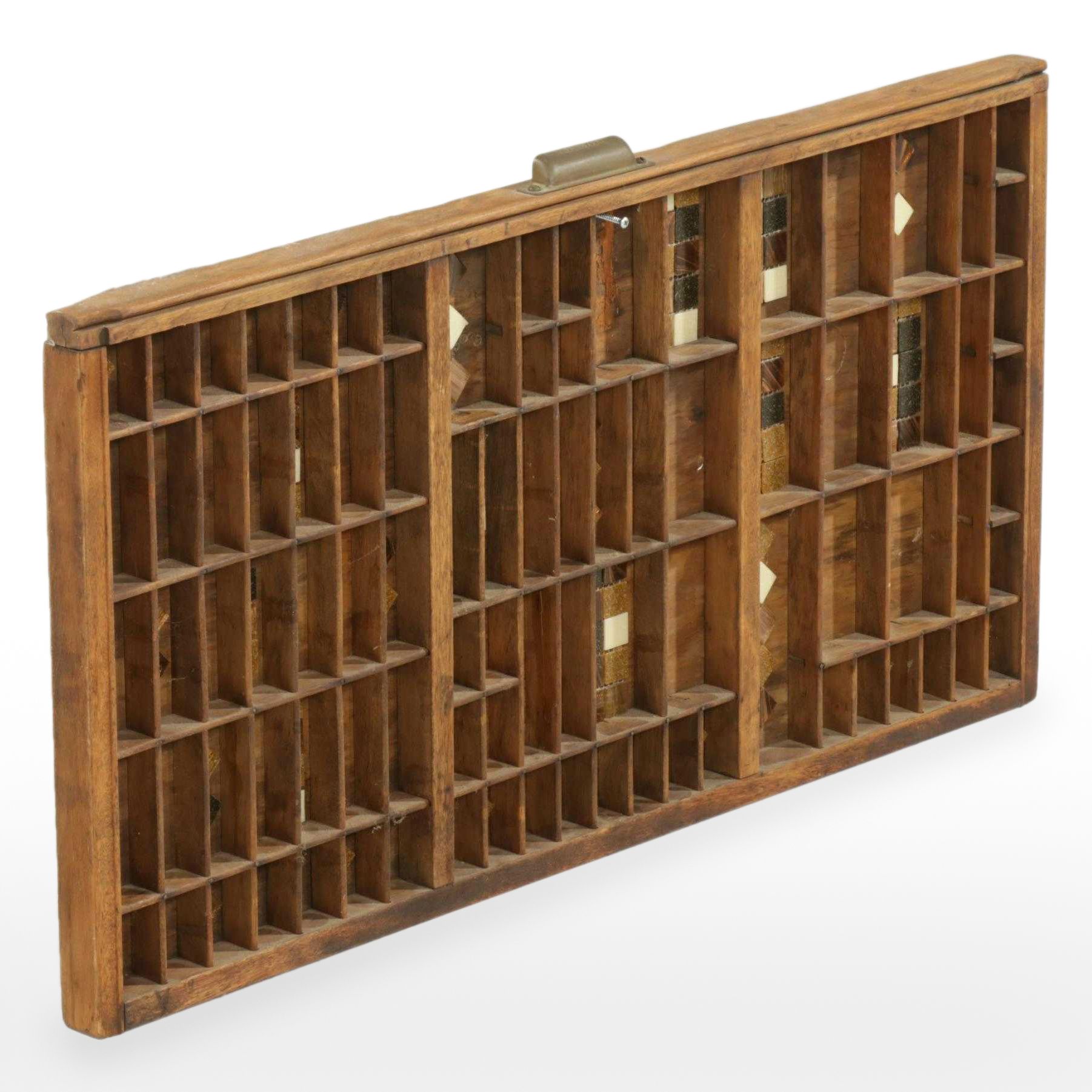 Hamilton Wooden Letterpress Tray Embellished with Ceramic Tiles EBTH