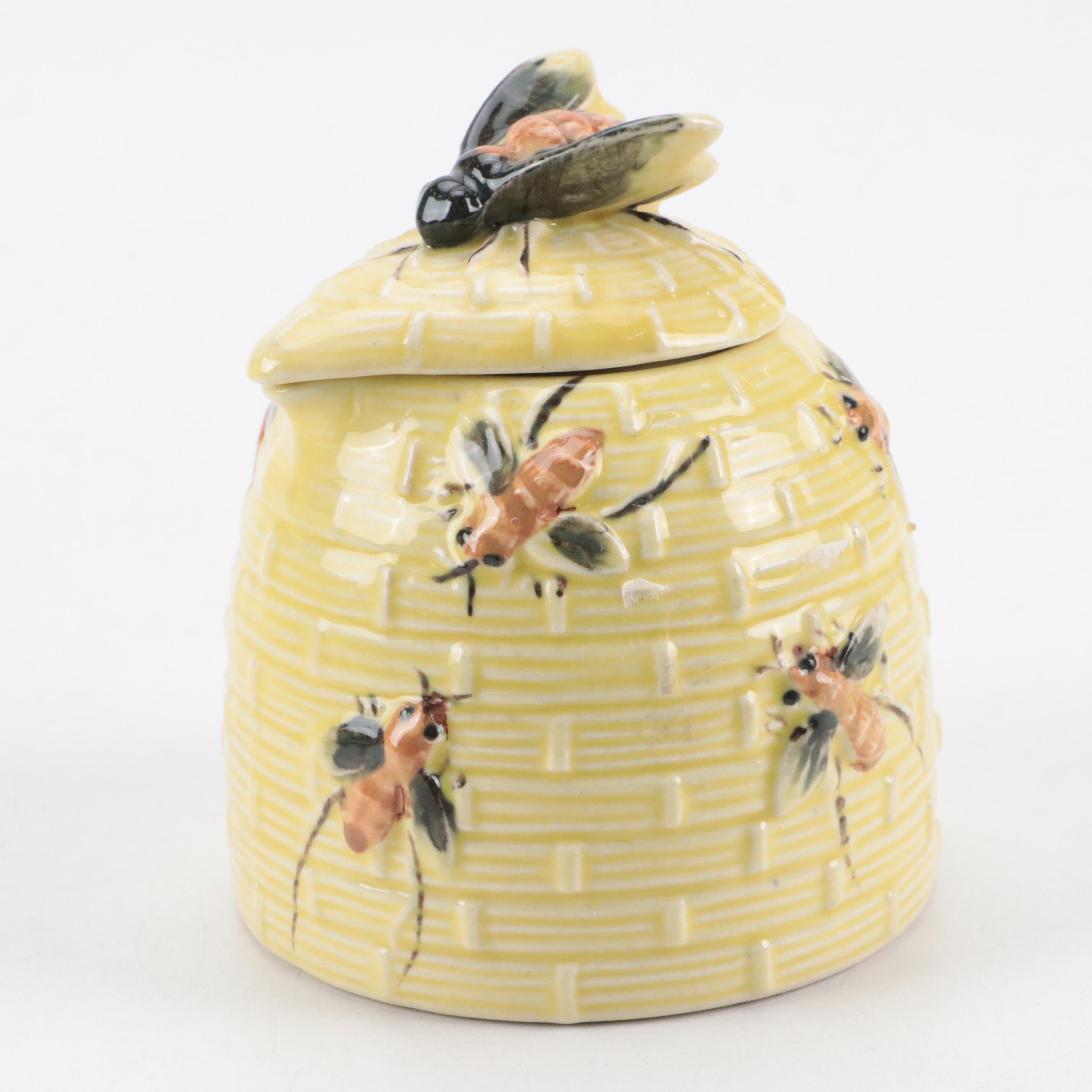 Beehive Honey Pots with Beeswax Candles