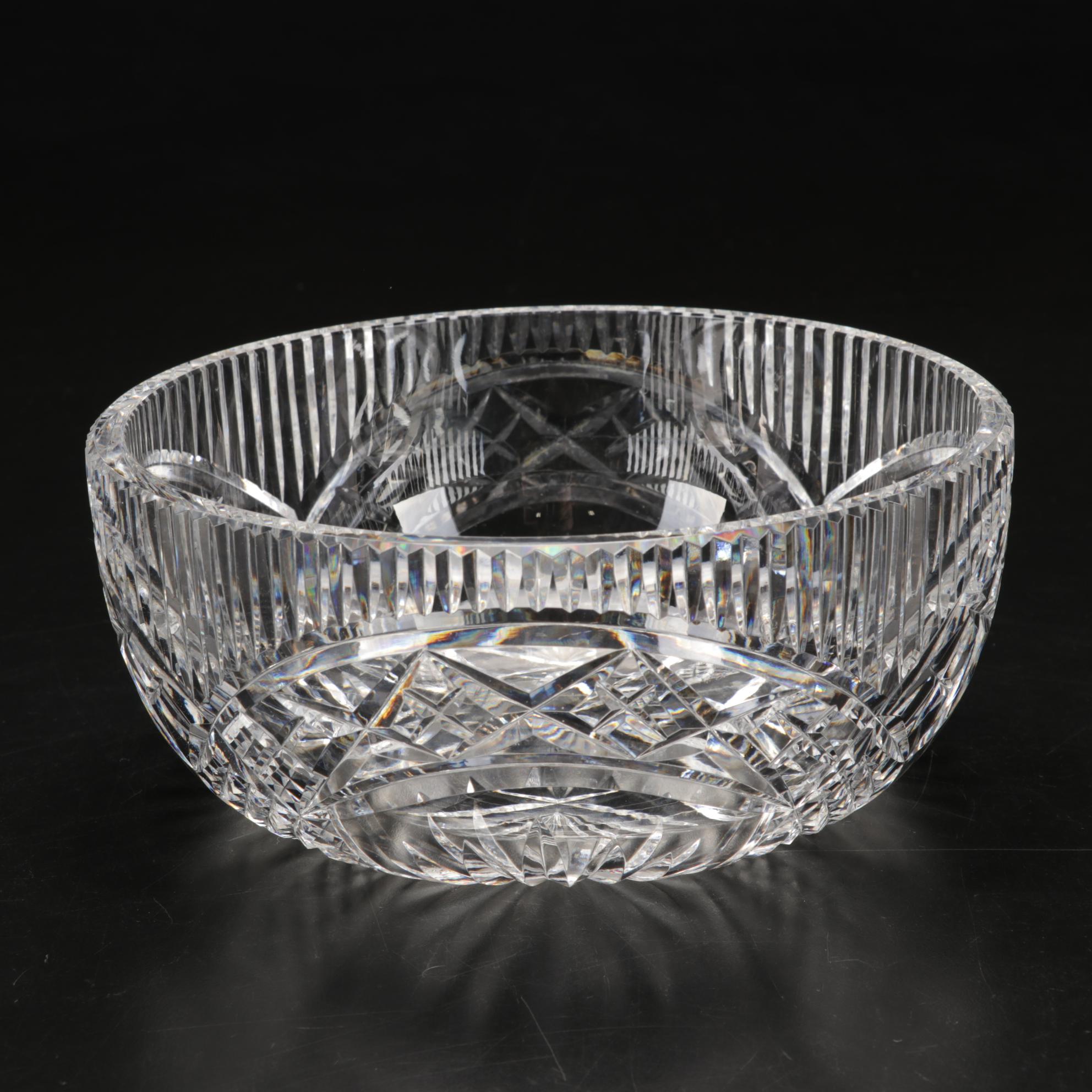 Waterford "Archive" Diamond Faceted Crystal Bowl and Coordinating Waterford Bowl