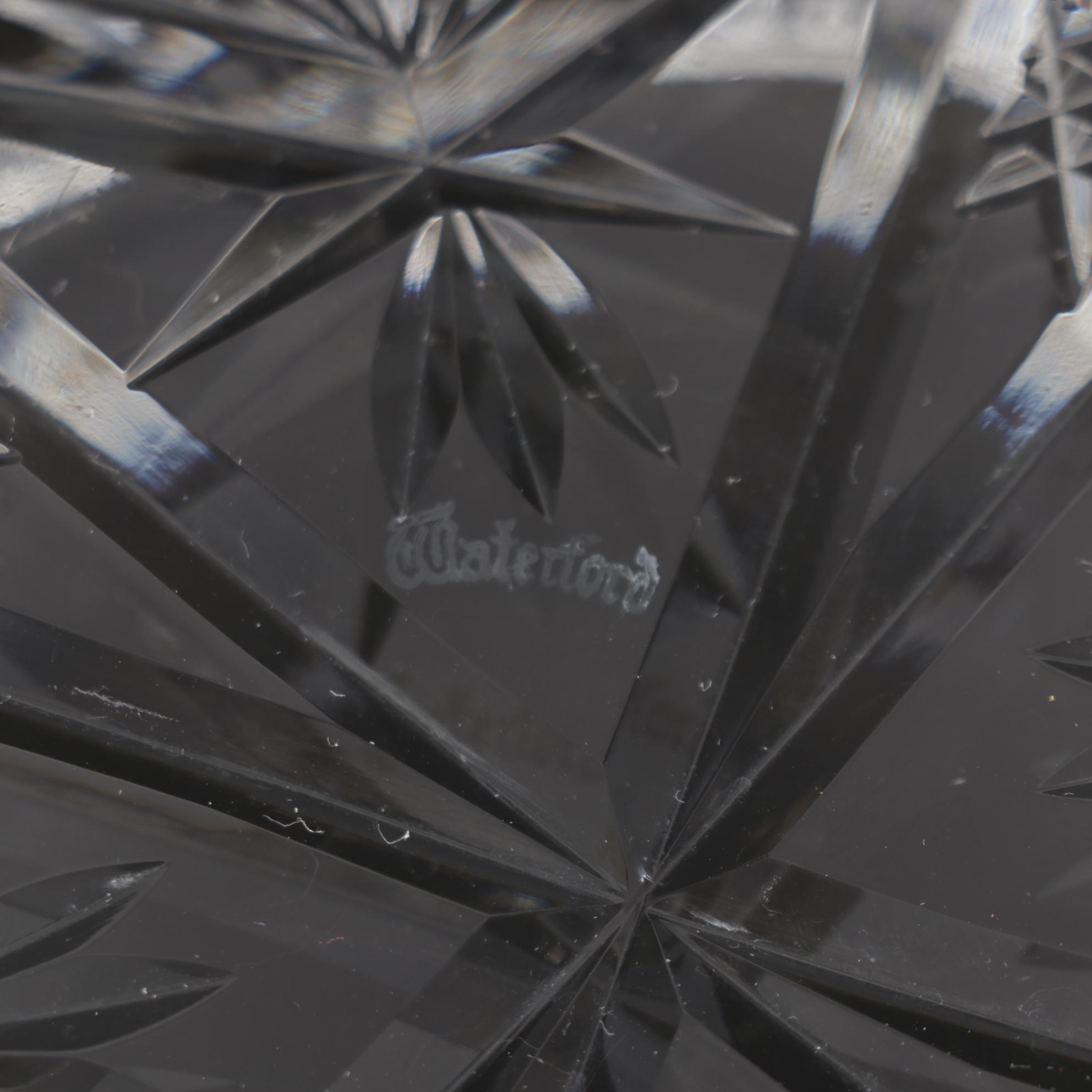 Waterford "Archive" Diamond Faceted Crystal Bowl and Coordinating Waterford Bowl