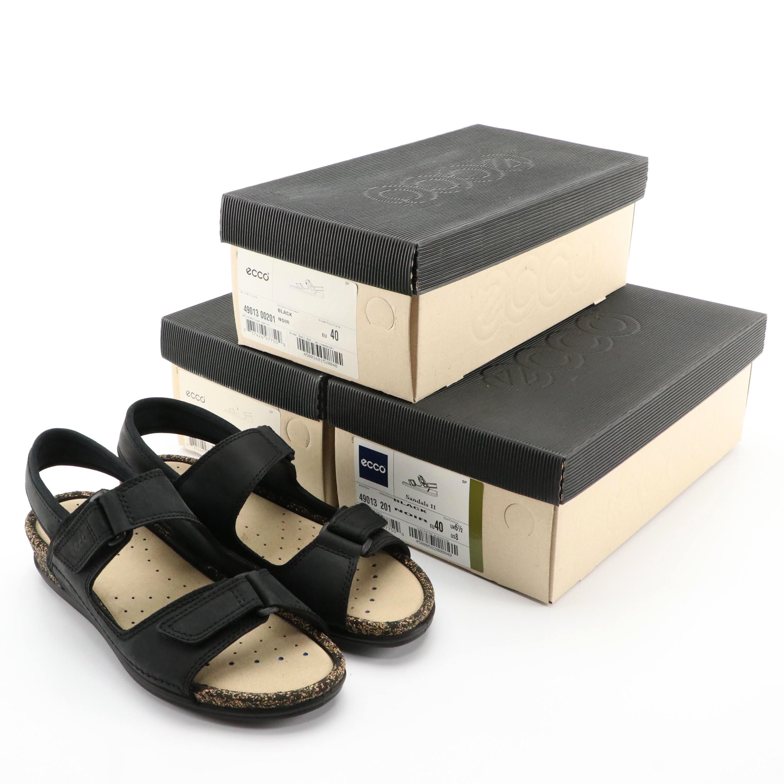 ECCO® Leather Cosmo II Sandals with Boxes