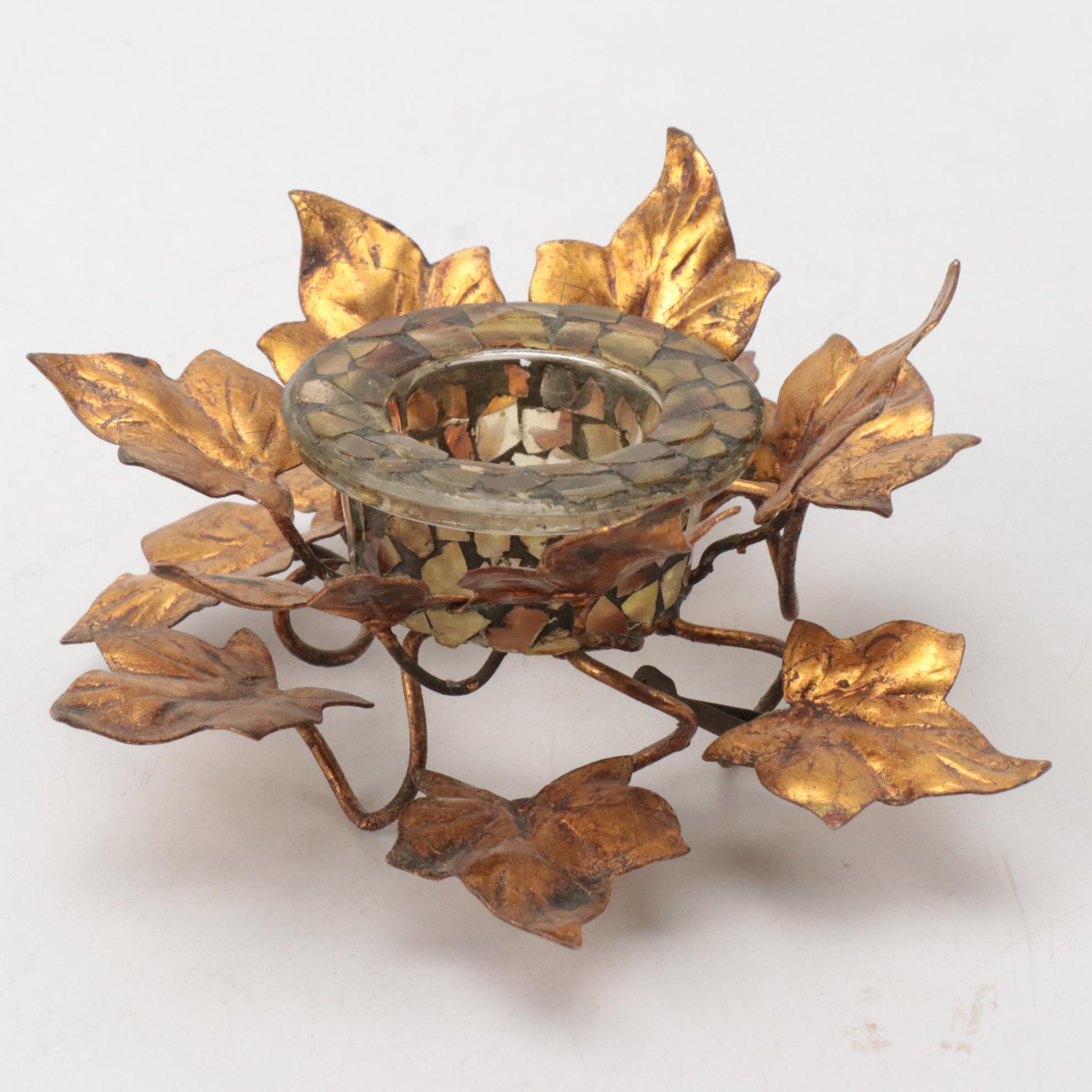 Neoclassical Wall Shelves  with Candlescones, Figurines and Other Decor