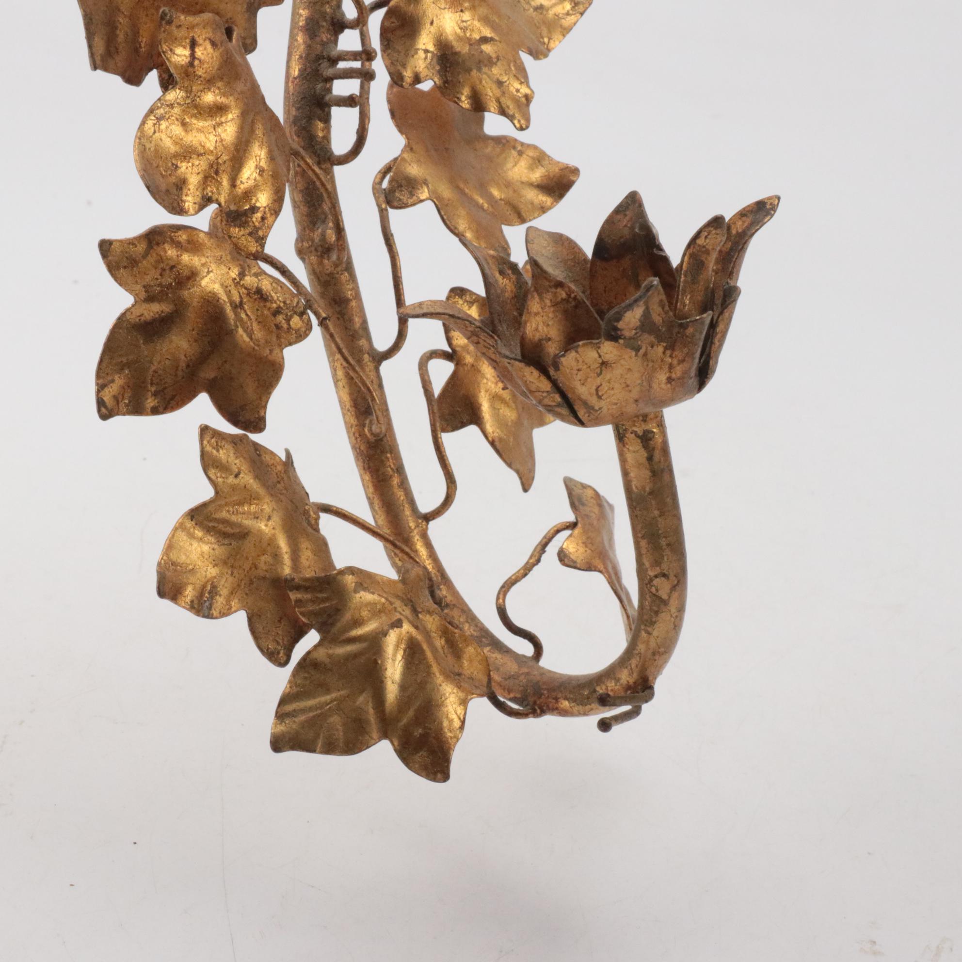 Neoclassical Wall Shelves  with Candlescones, Figurines and Other Decor