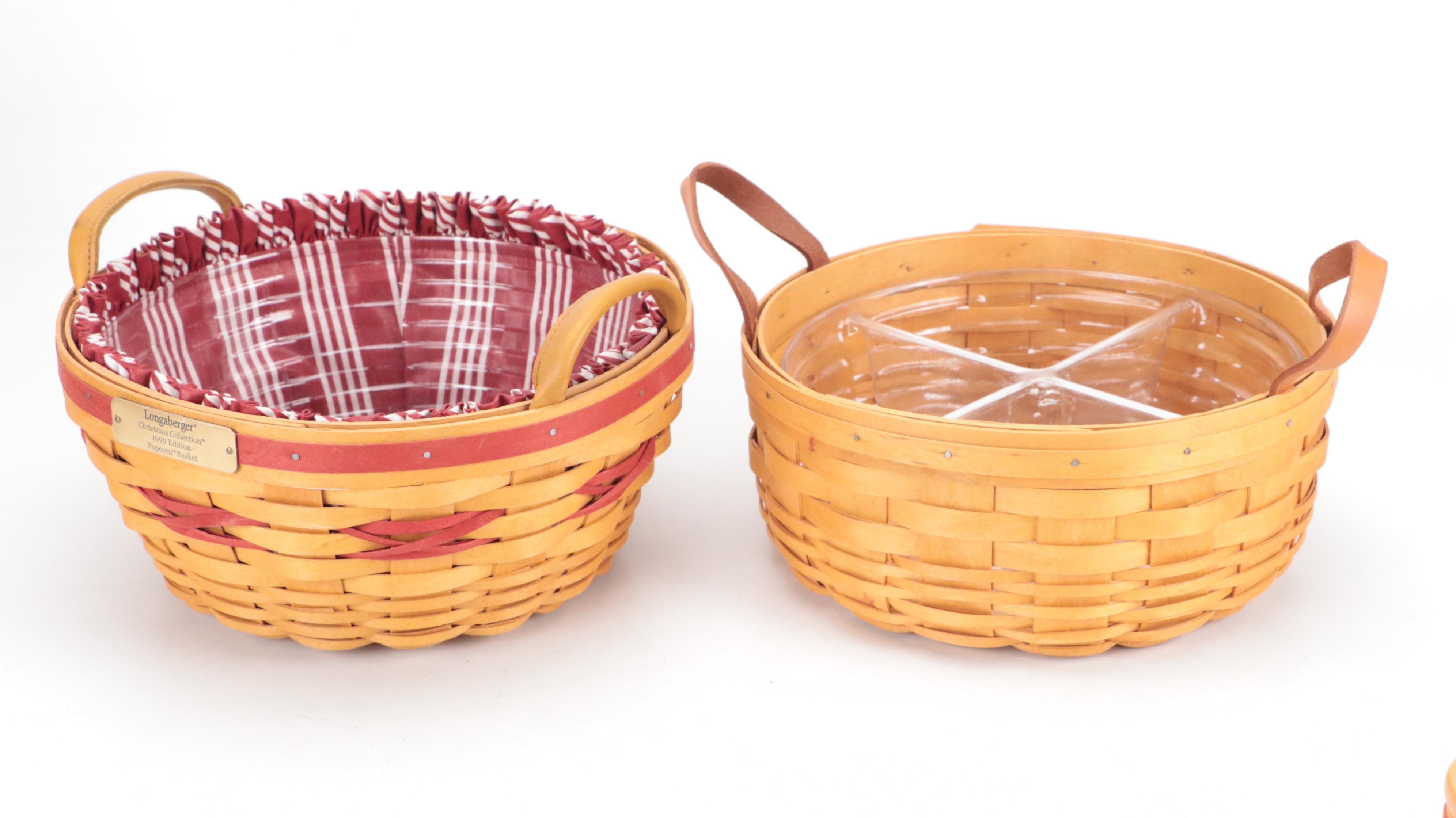 Longaberger Basket Collection Including a 2001 Christmas Shining Star Basket