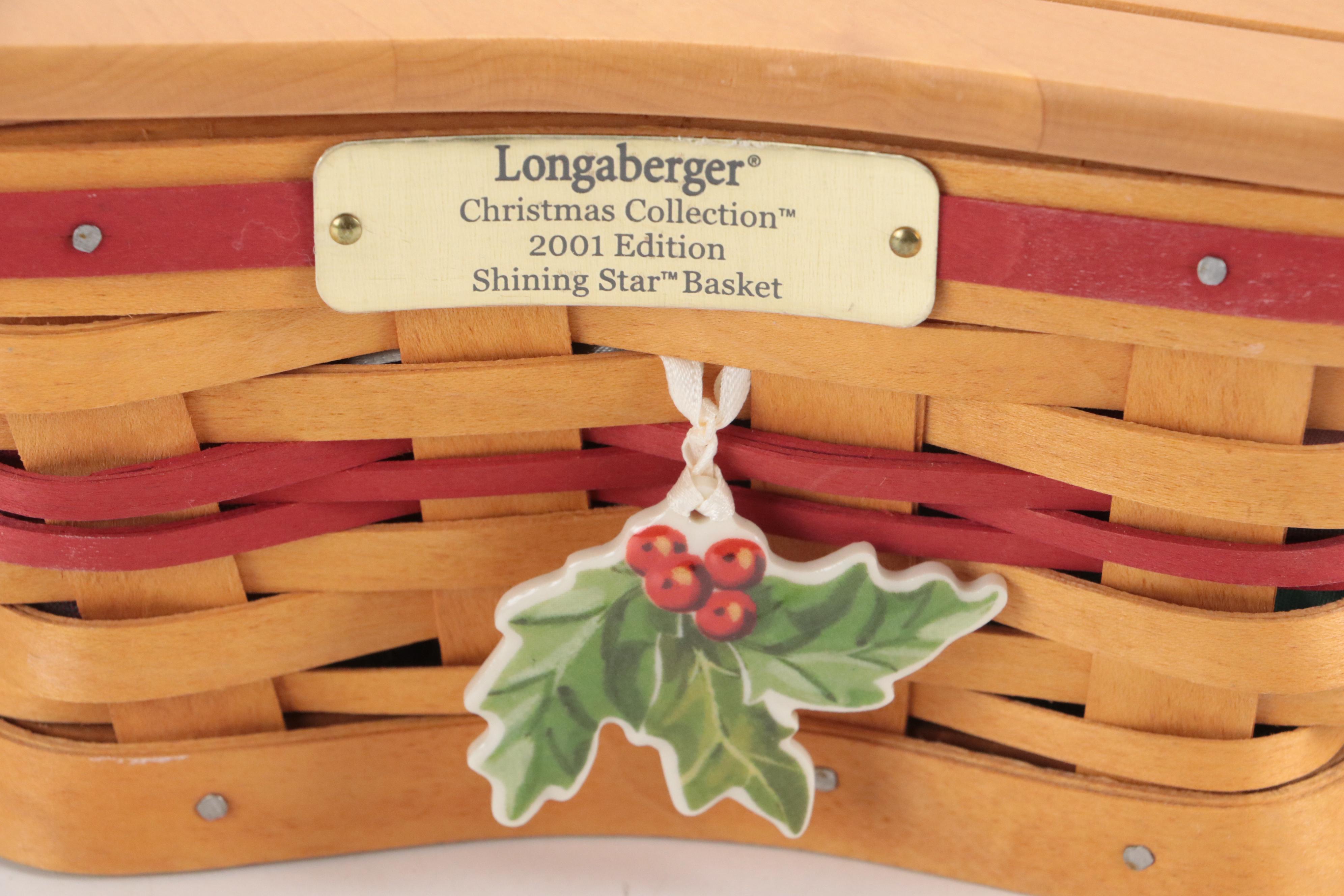 Longaberger Basket Collection Including a 2001 Christmas Shining Star Basket