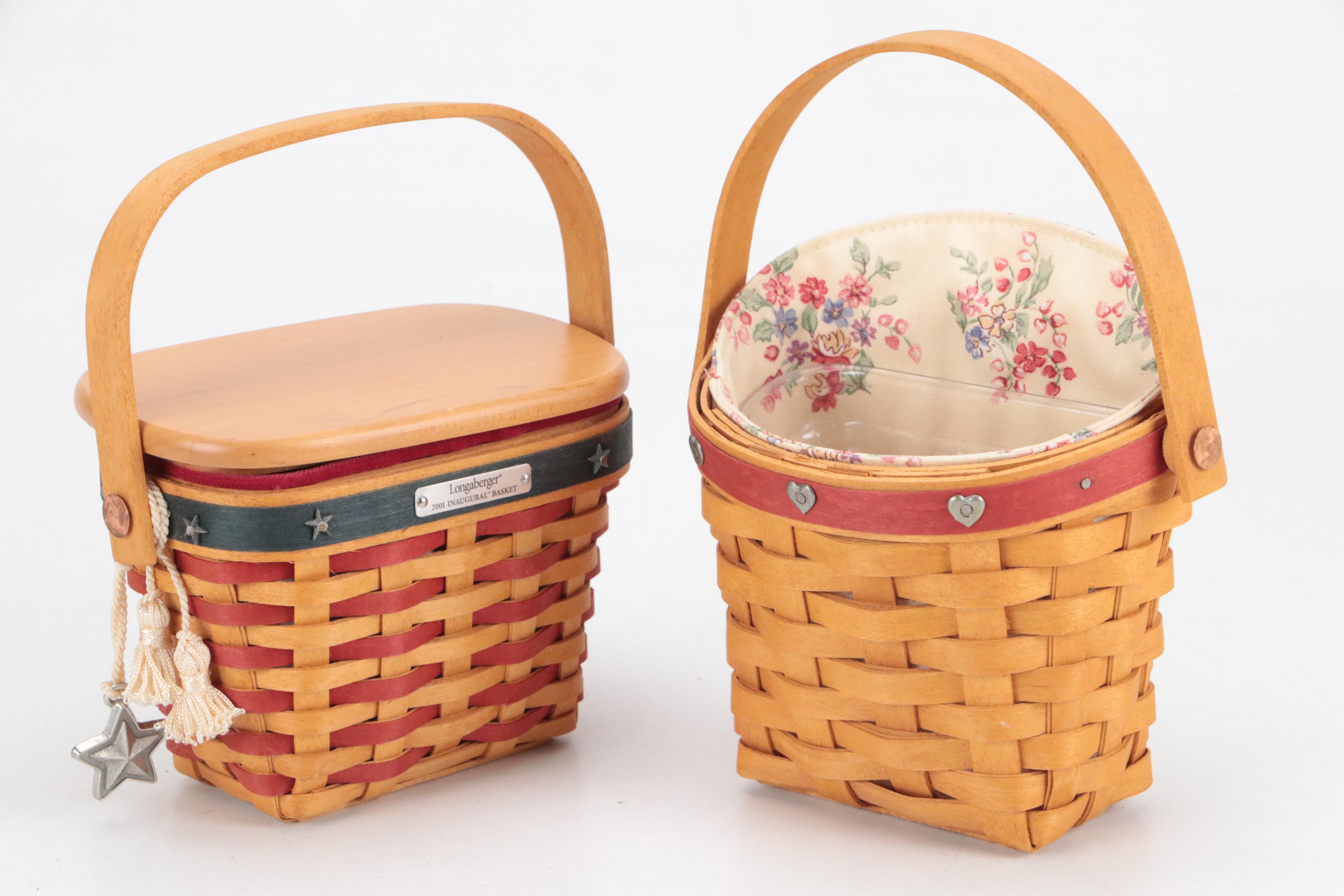 Longaberger Basket Collection Including a 2001 Christmas Shining Star Basket
