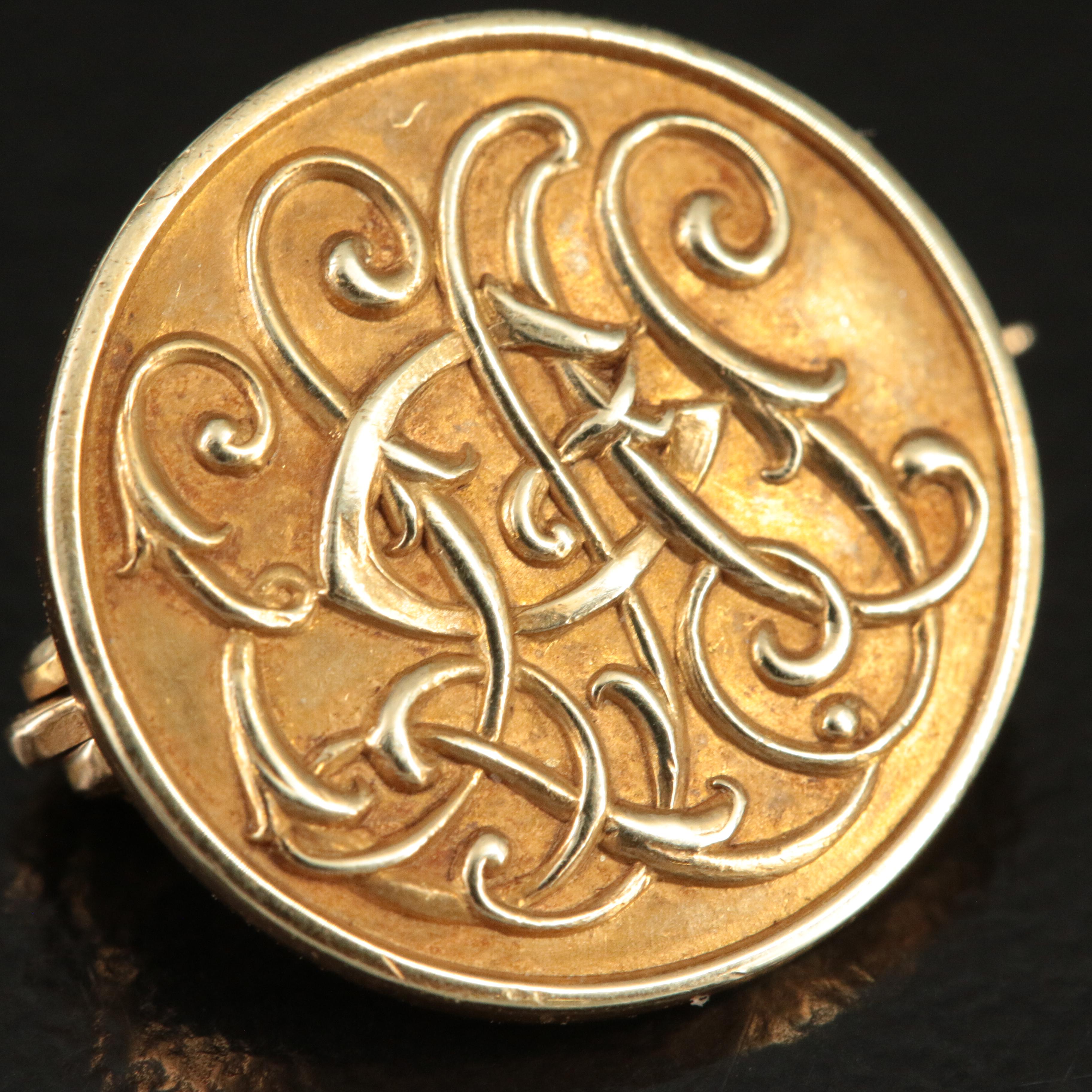 Tiffany & Co. 14K Vintage Initial Pin