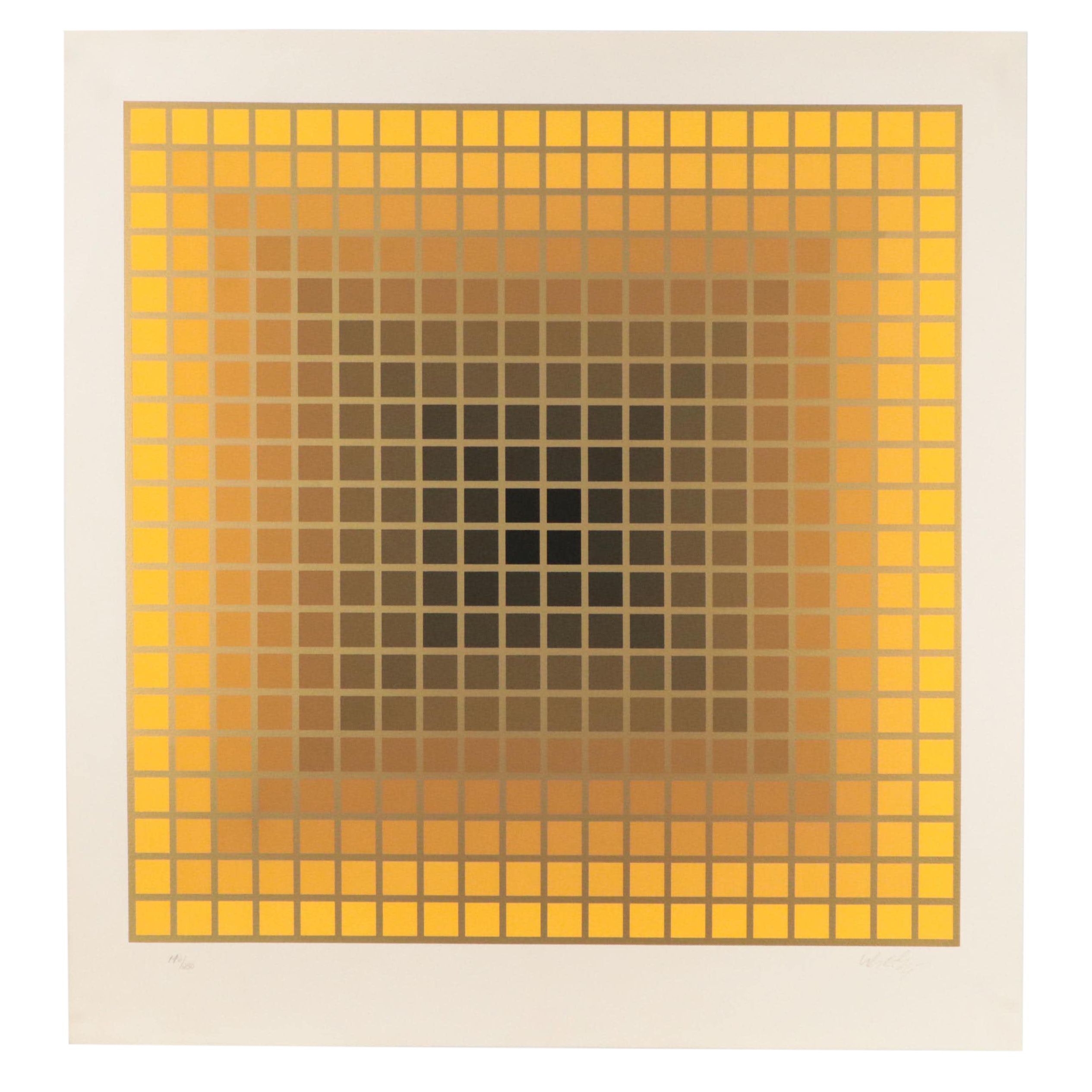 Victor Vasarely Op Art Serigraph "Mexico City," 1982