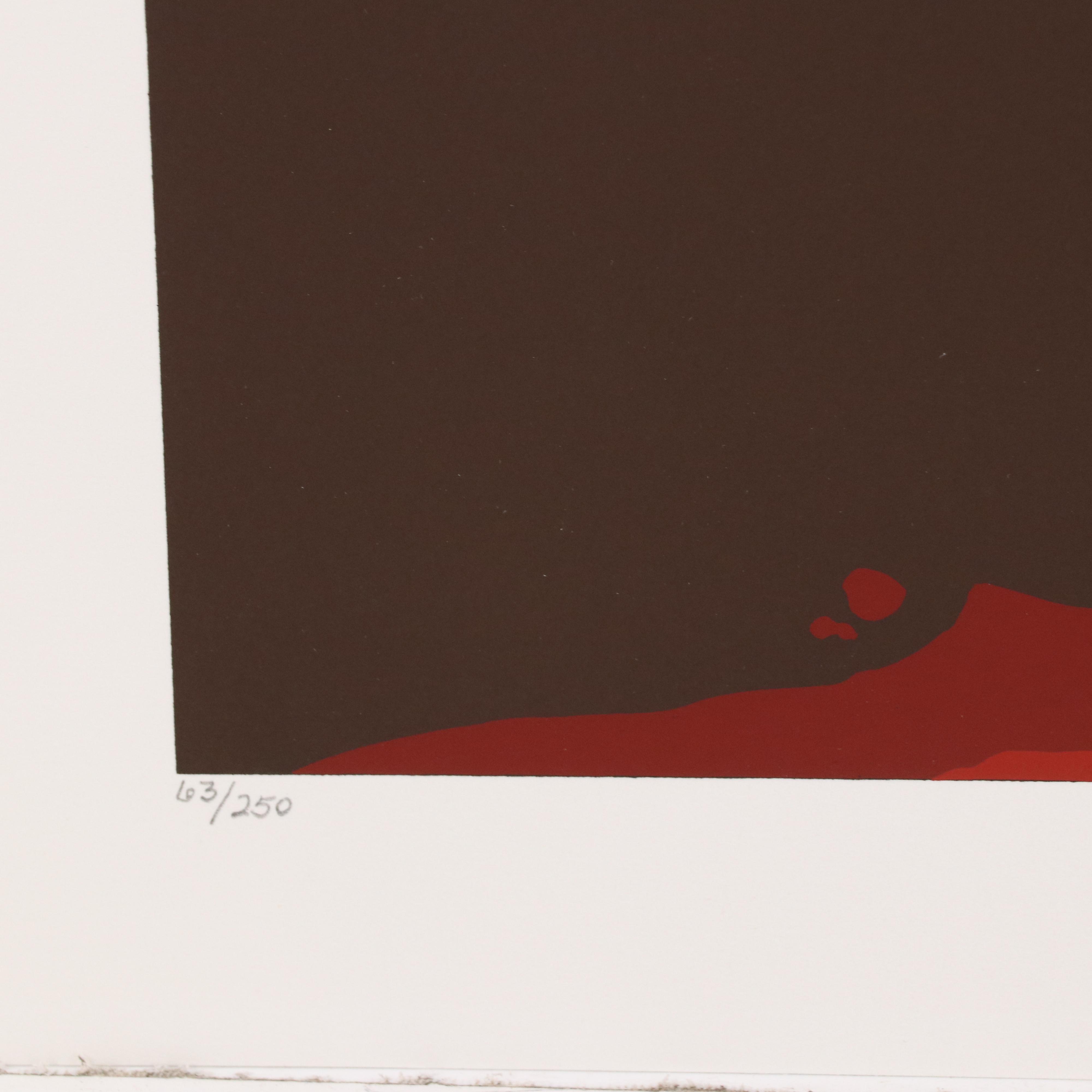 Thomas Whelan Benton Serigraph "Red Mountain," 1981