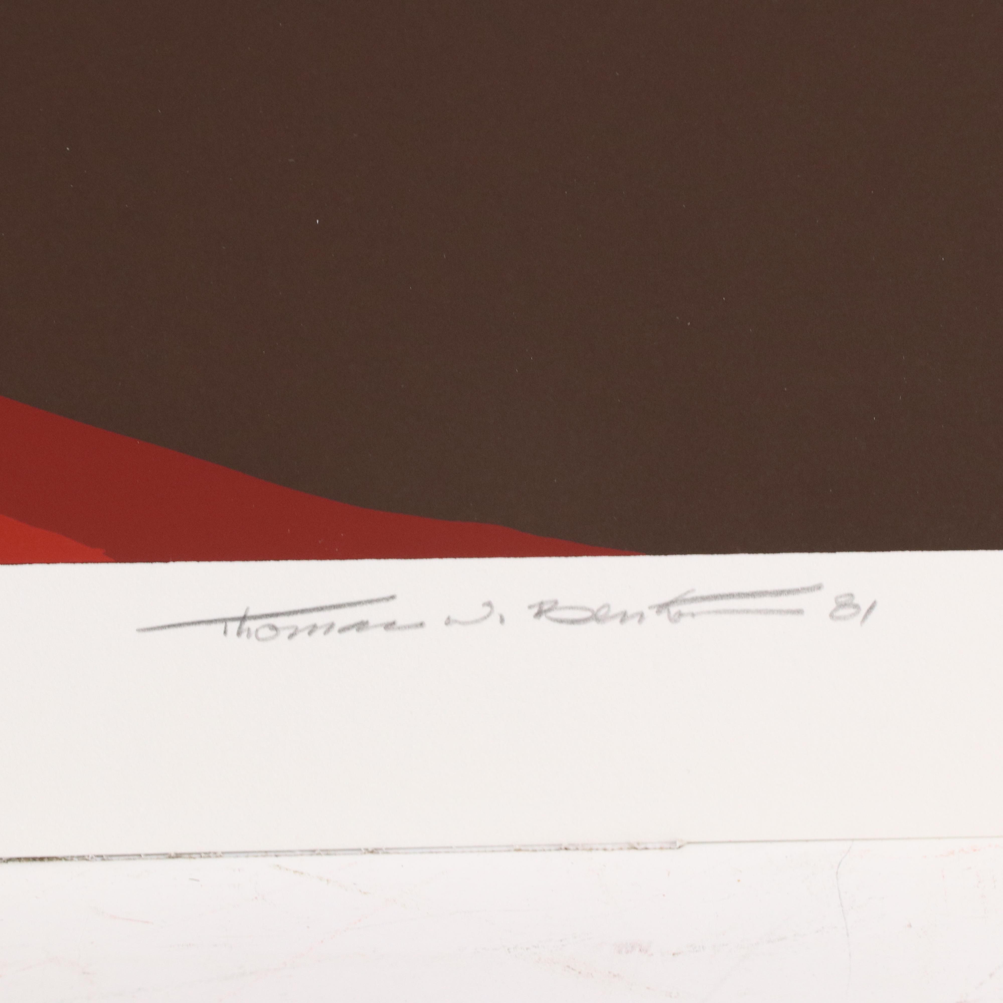 Thomas Whelan Benton Serigraph "Red Mountain," 1981