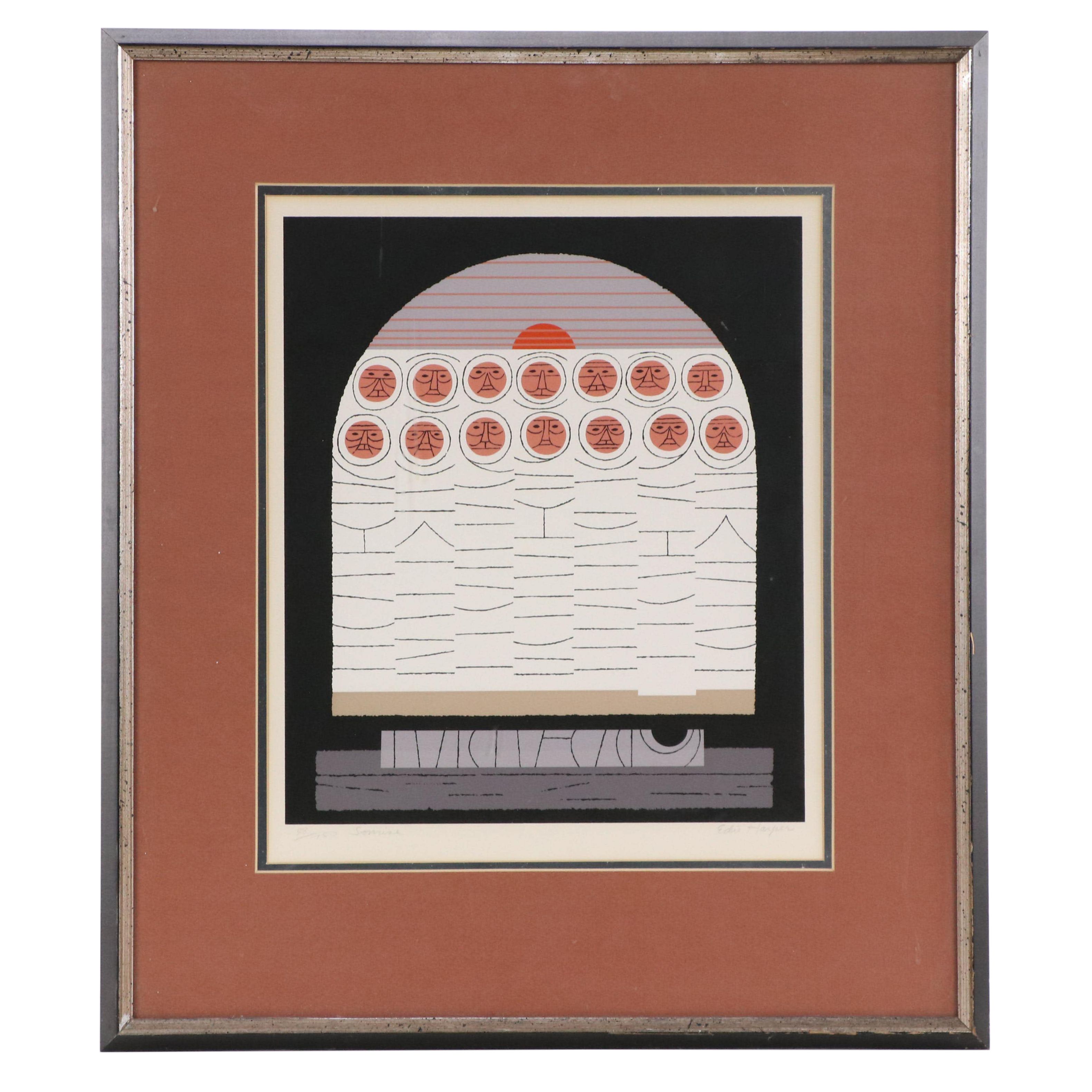 Edie Harper Serigraph "Sonrise"