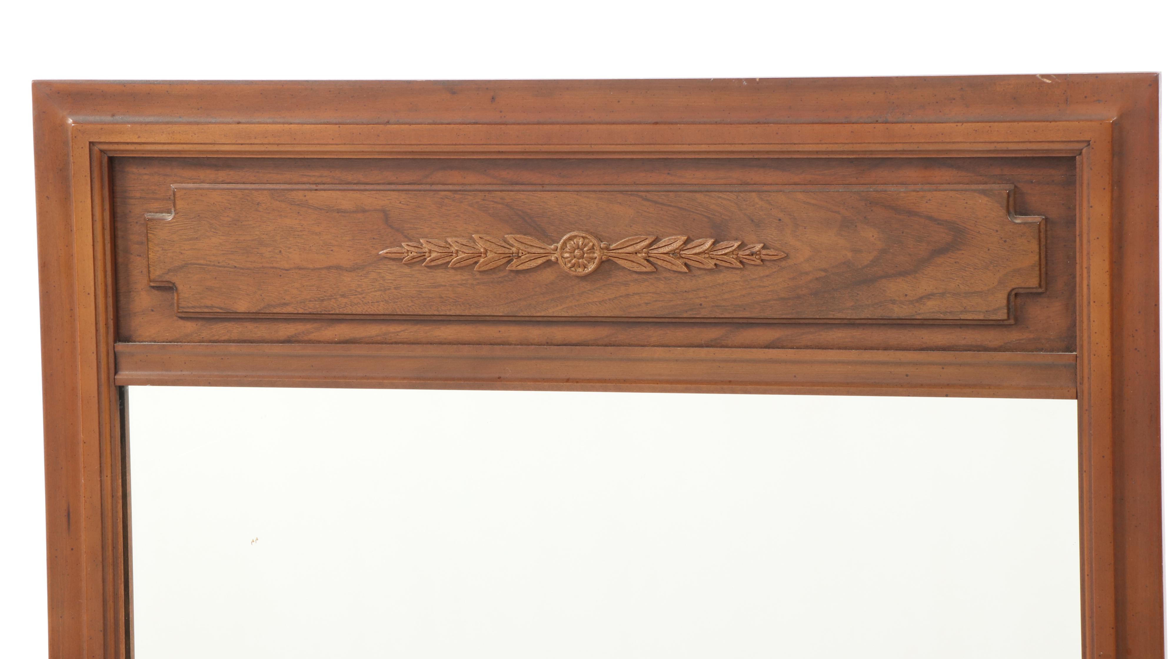 Neoclassical Style Walnut and Cherrywood Mirror, Mid to Late 20th Century