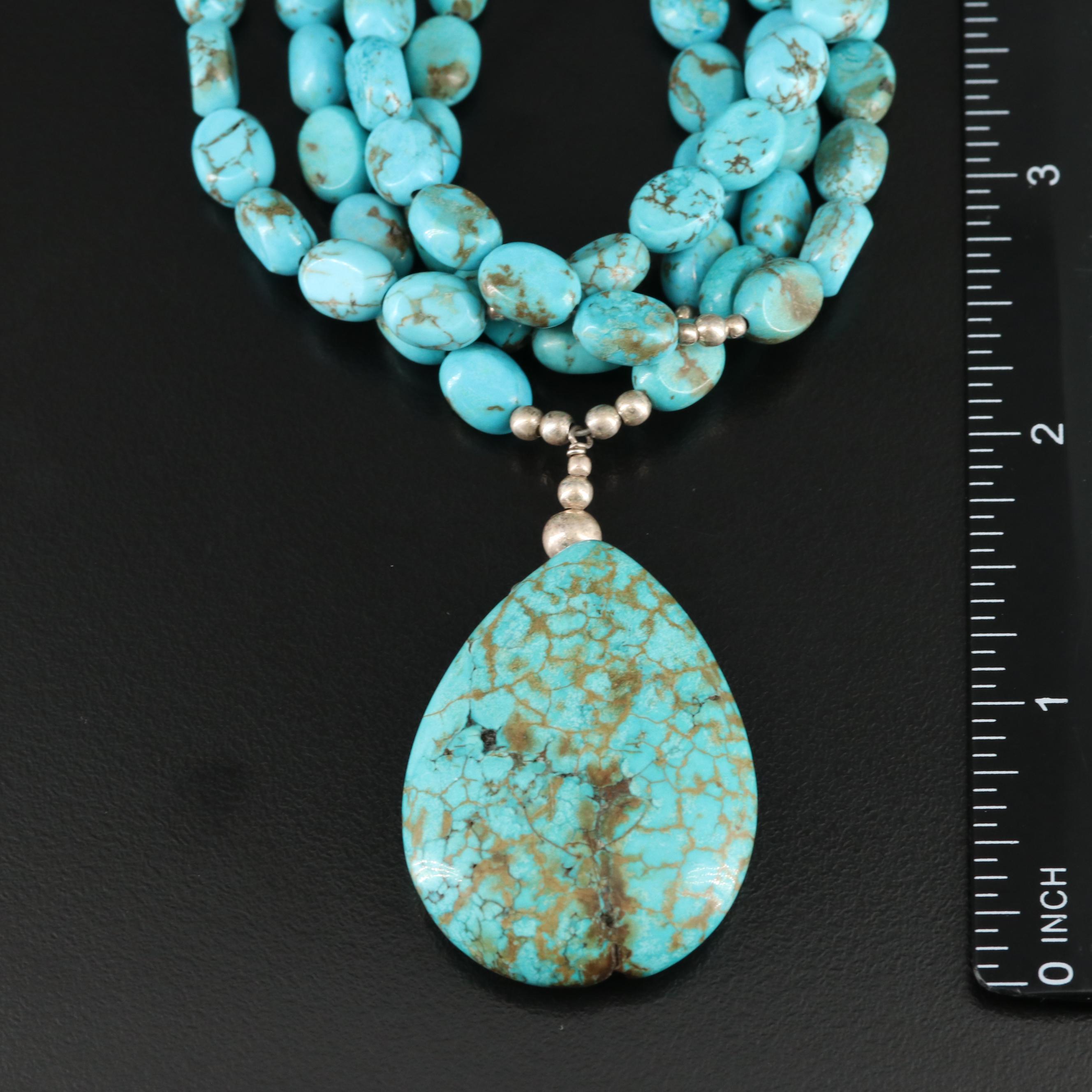 Southwestern Sterling Turquoise Necklace