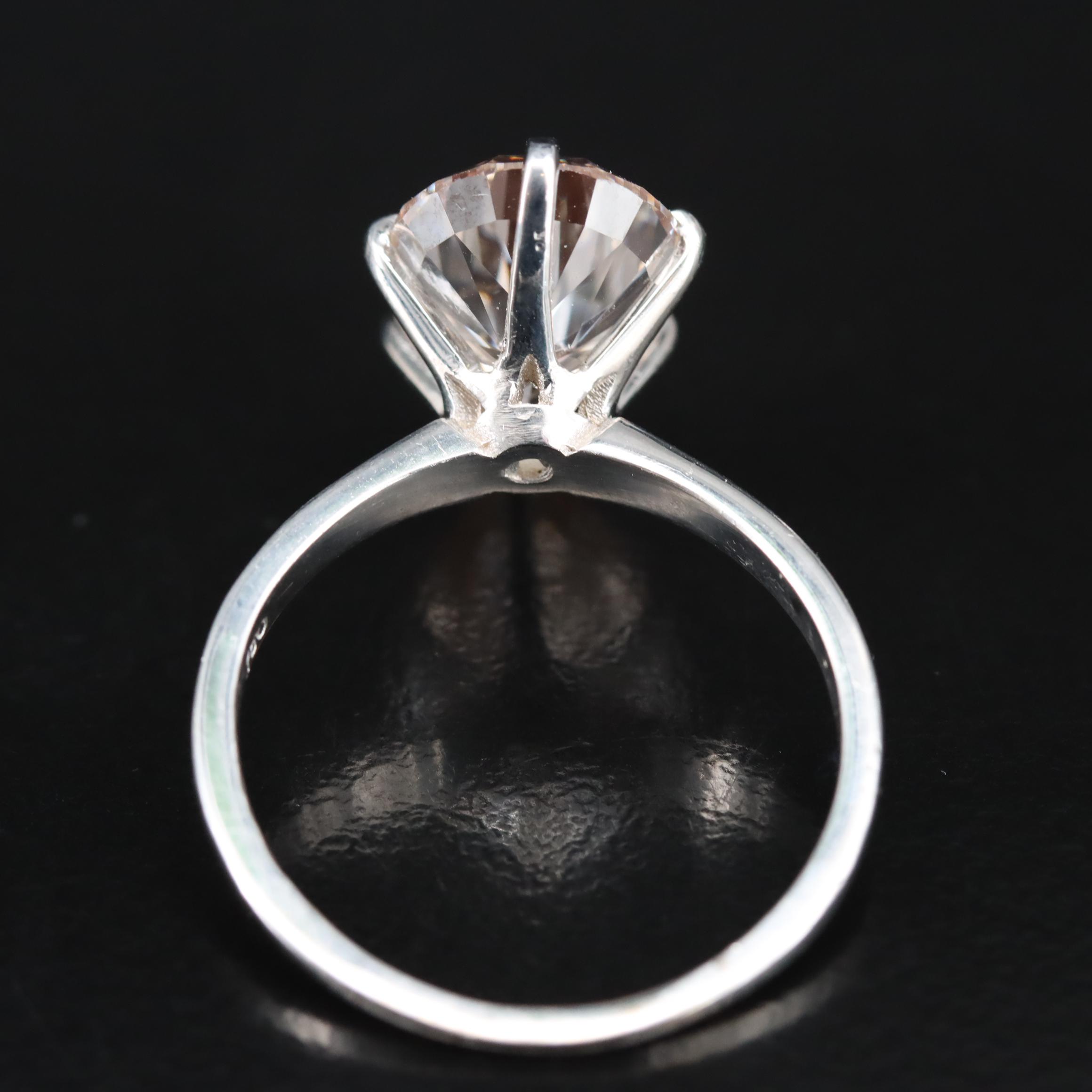 18K 5.28 CT (Origin Undetermined) Fancy Pink Diamond Solitaire Ring