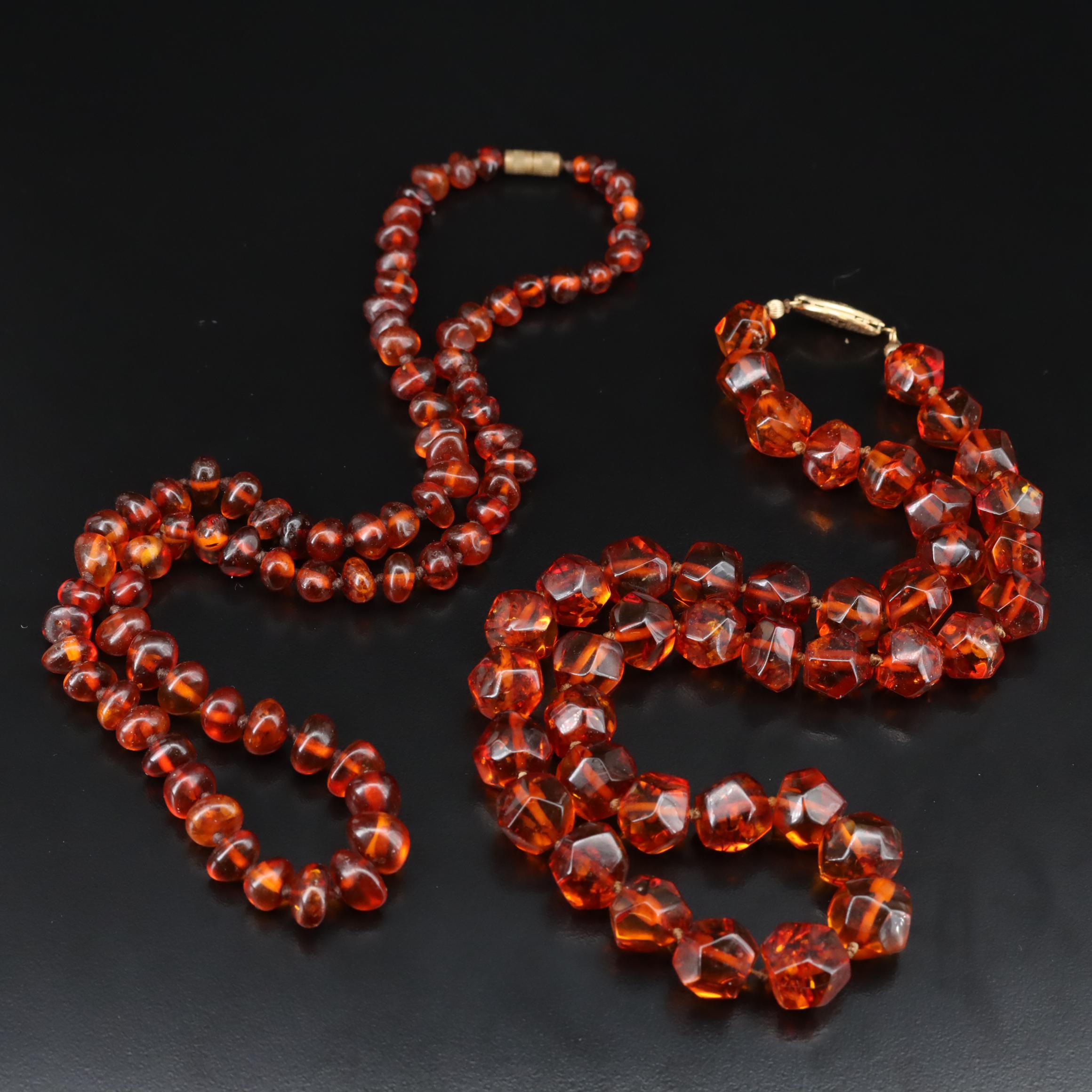Amber Necklaces, Bracelet and Earrings