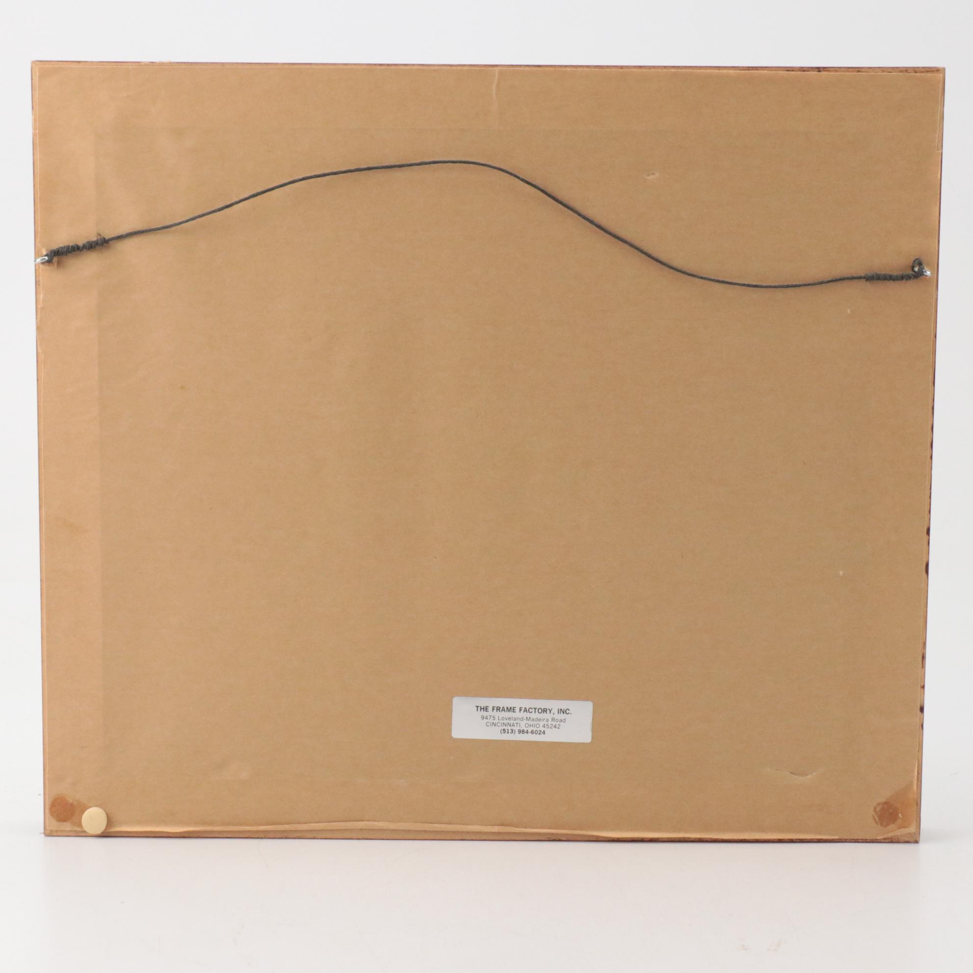 Kosbab Watercolor Painting of Fluffy Rainbow Cat, Circa 1980