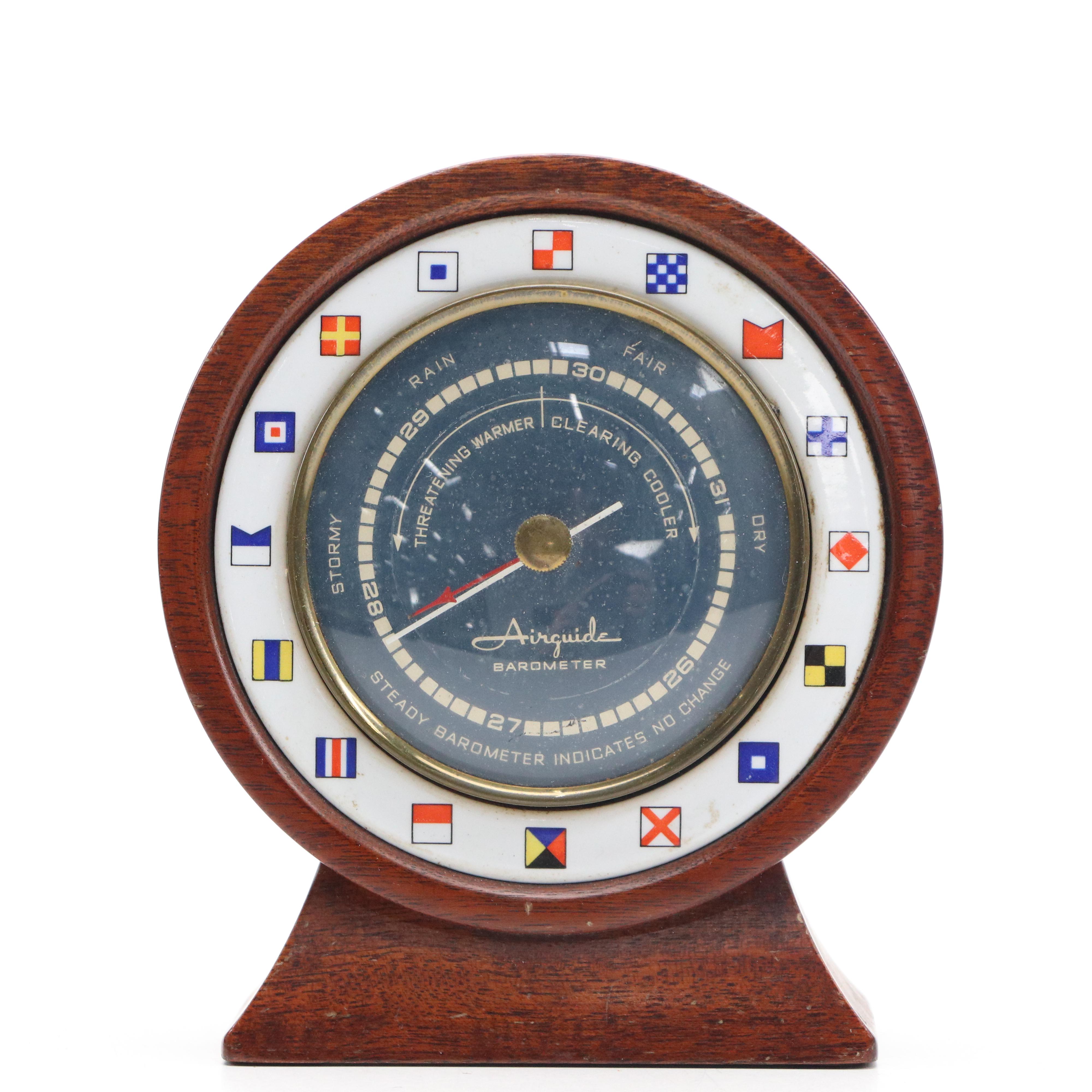 Bronze Wall-Mounted Titanic Replica Ship Bell with Desktop Compass & Barometers