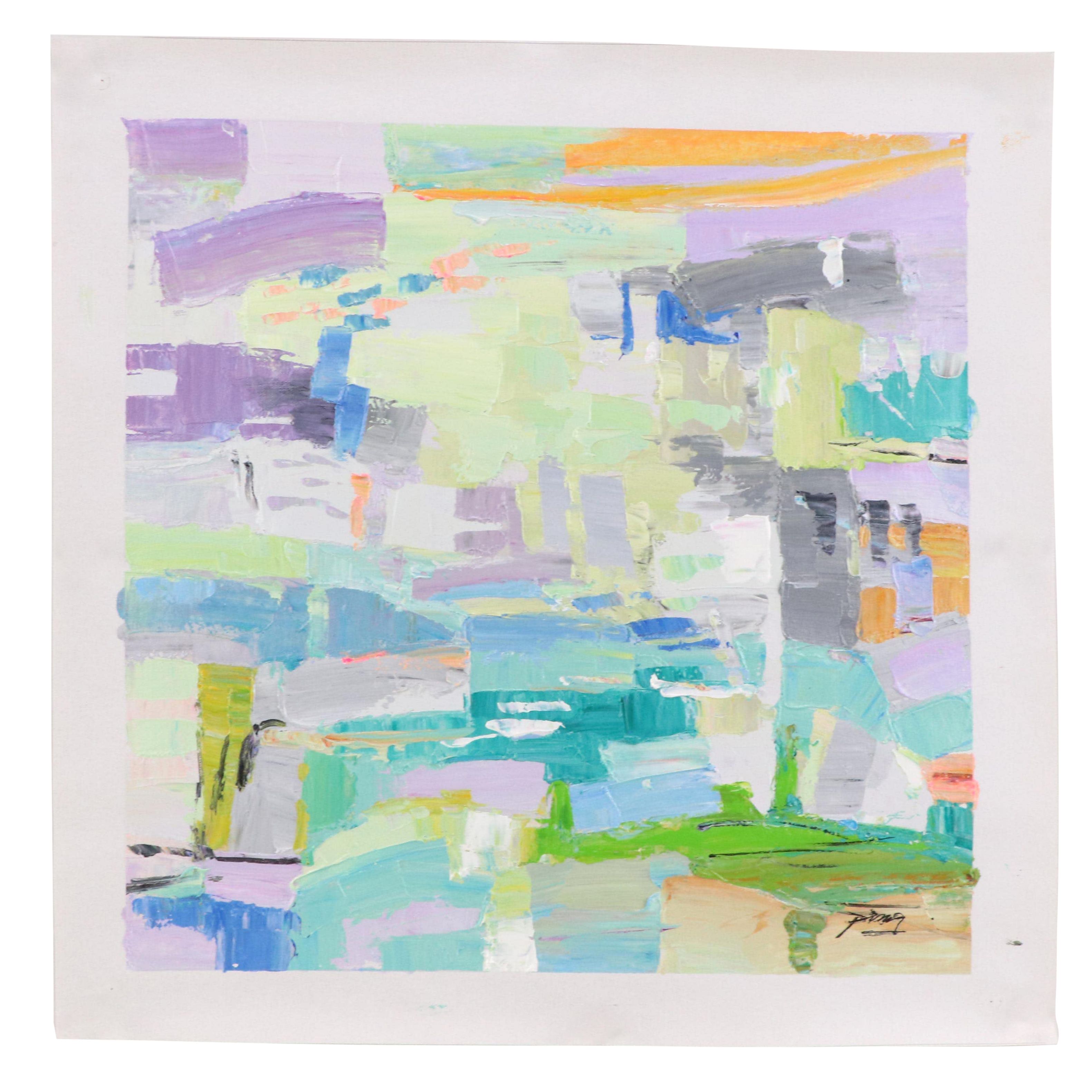 Ping Abstract Oil Painting, 21st Century