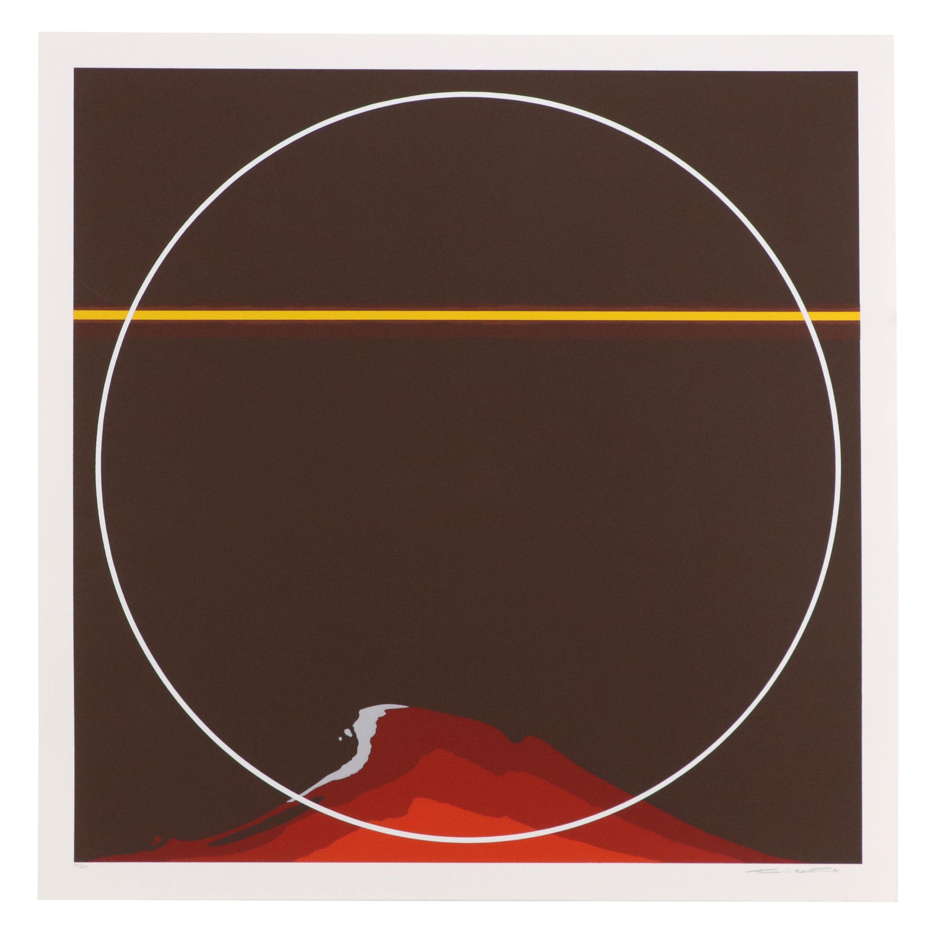 Thomas Whelan Benton Serigraph "Red Mountain," 1981