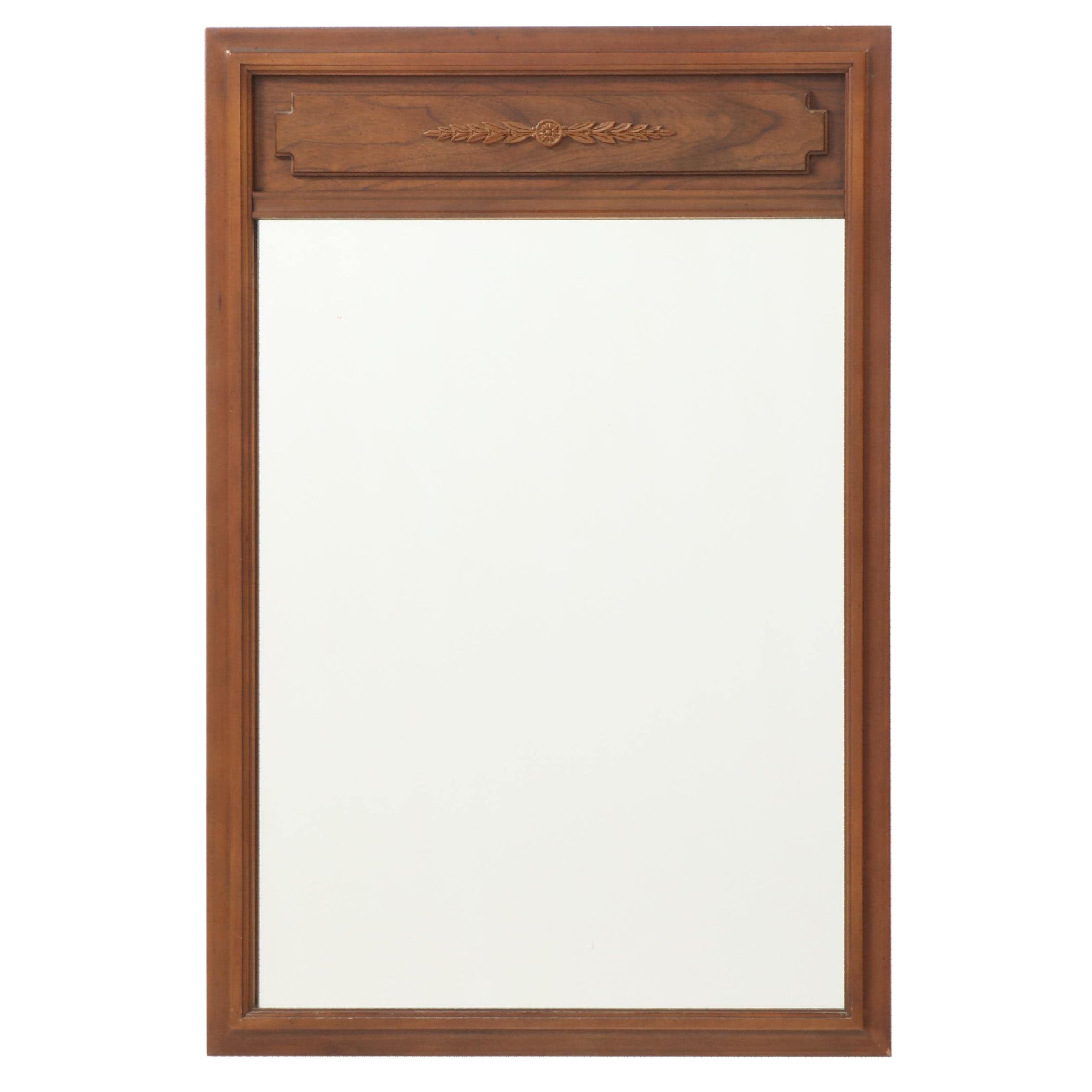 Neoclassical Style Walnut and Cherrywood Mirror, Mid to Late 20th Century