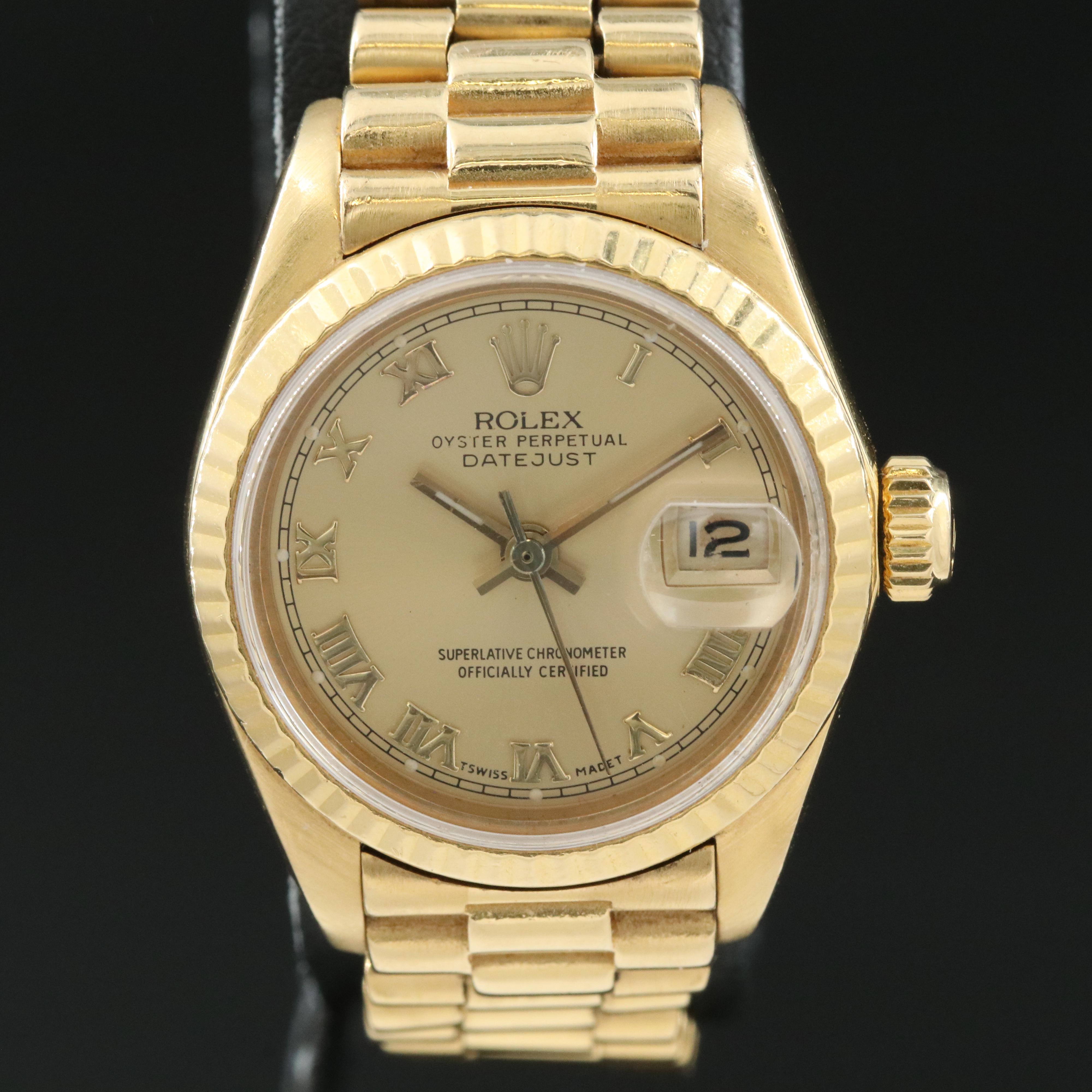 18K Rolex Oyster Perpetual Datejust Watch