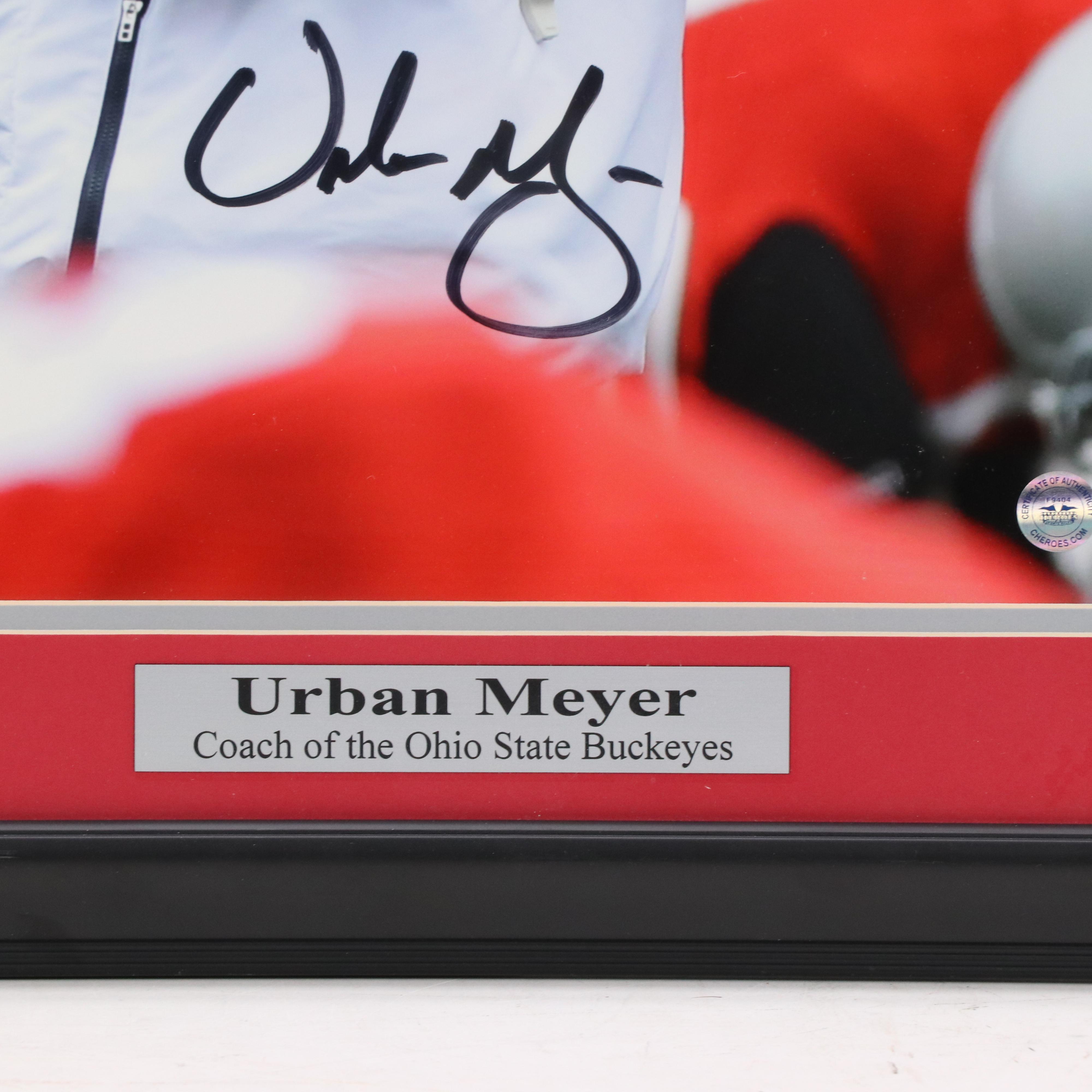 Urban Meyer Signed Ohio State University Buckeyes Print in Matted Display