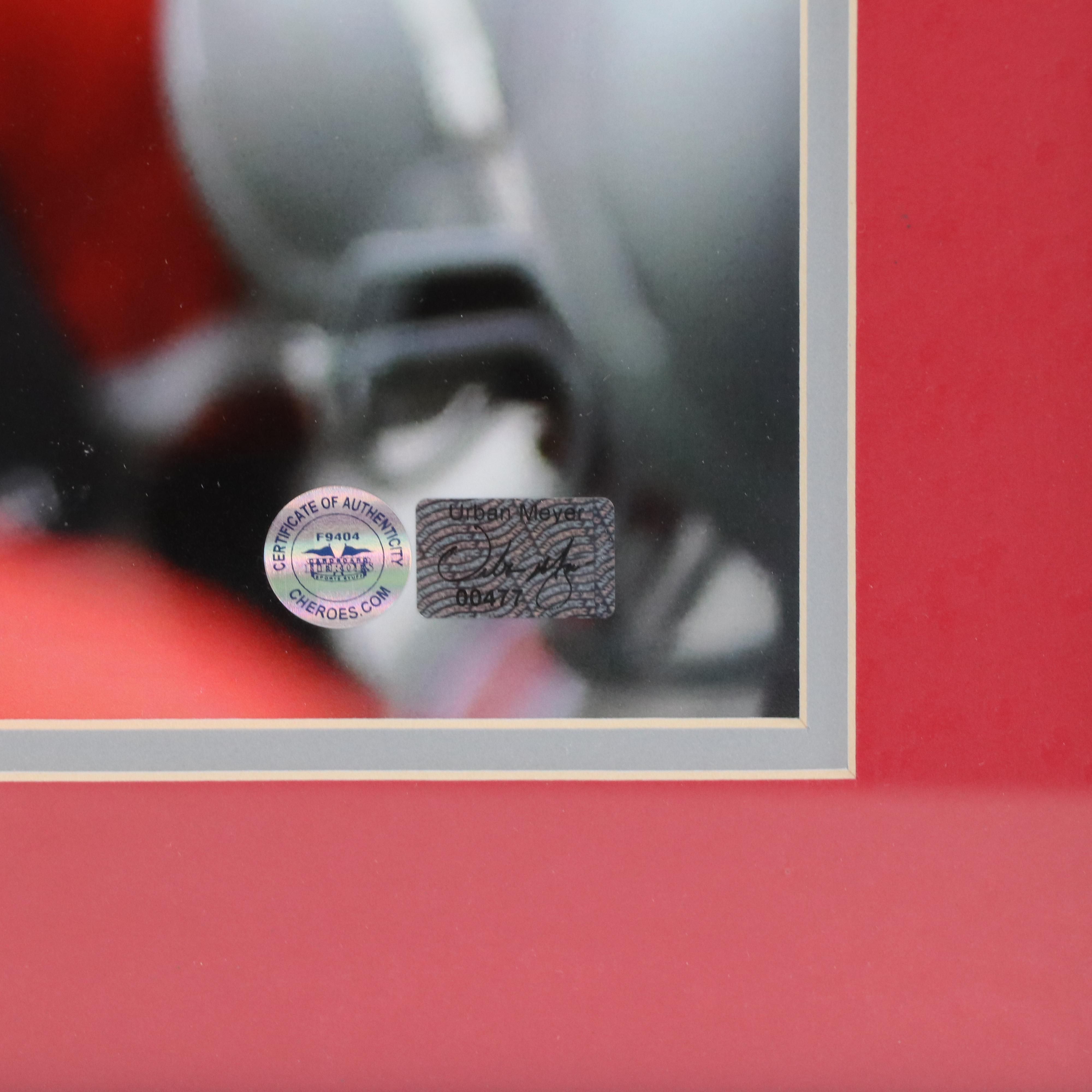 Urban Meyer Signed Ohio State University Buckeyes Print in Matted Display