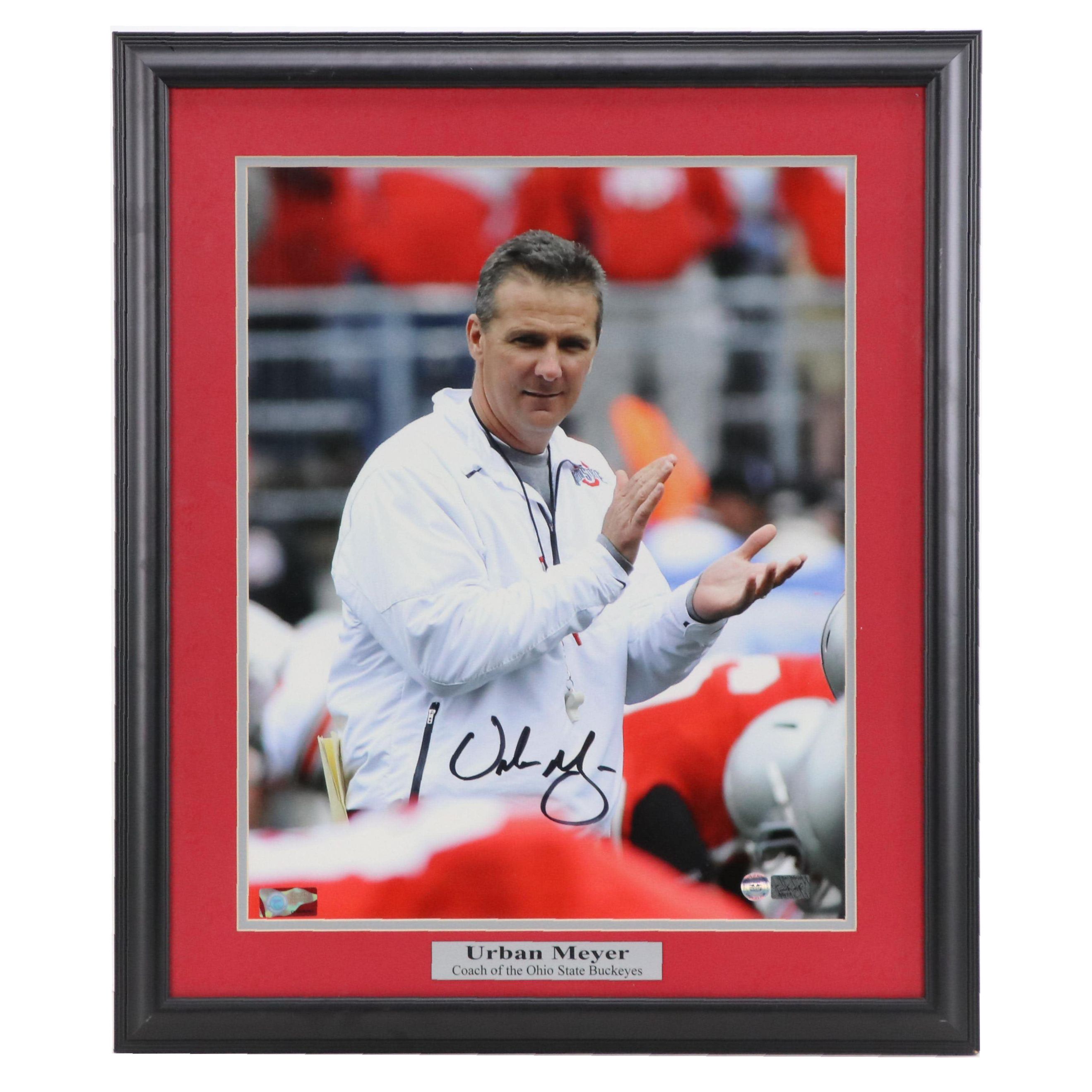Urban Meyer Signed Ohio State University Buckeyes Print in Matted Display