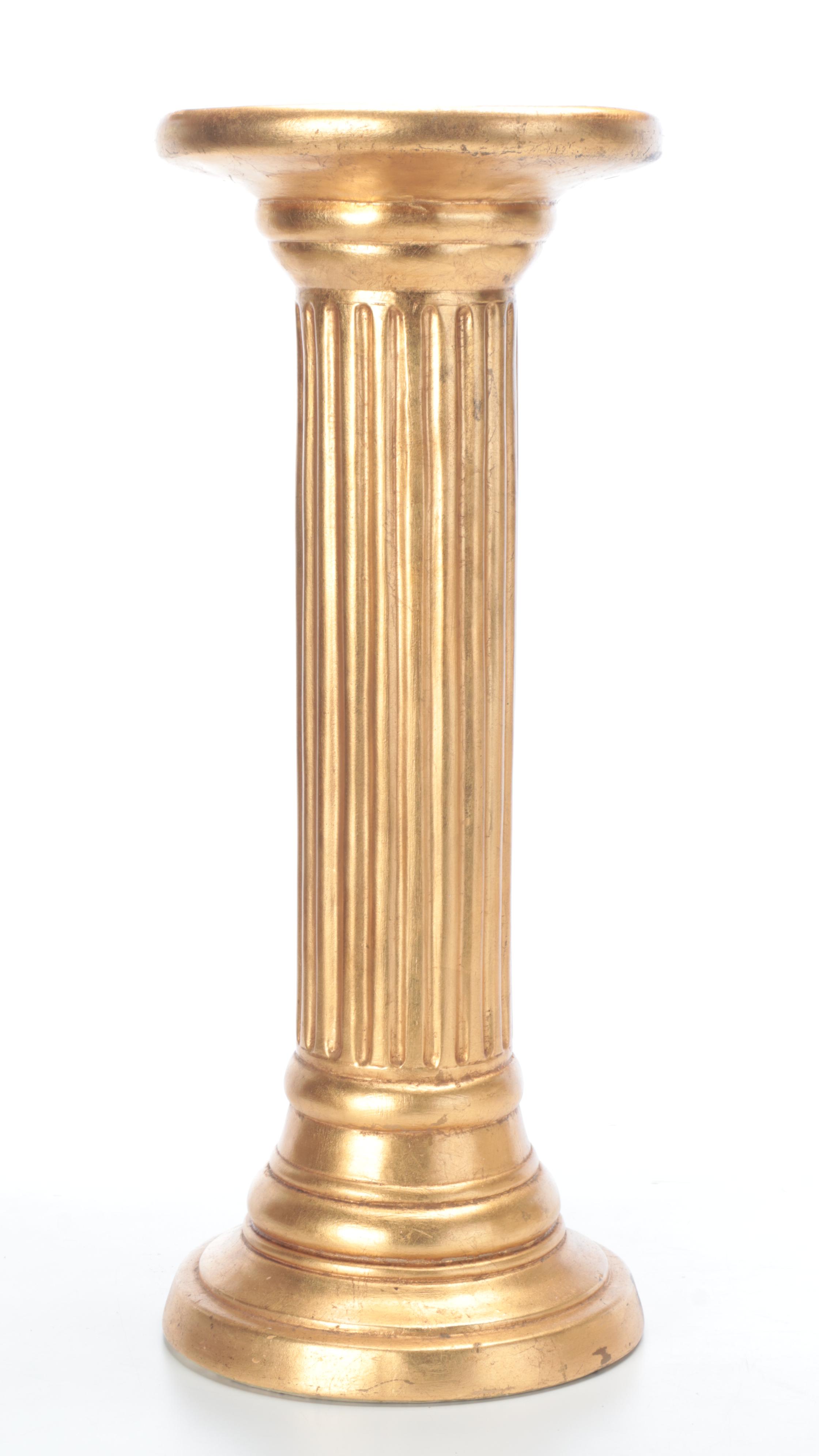 Elephant Garden Stool with Doric Column Pedestal and Metal Giraffe Statue