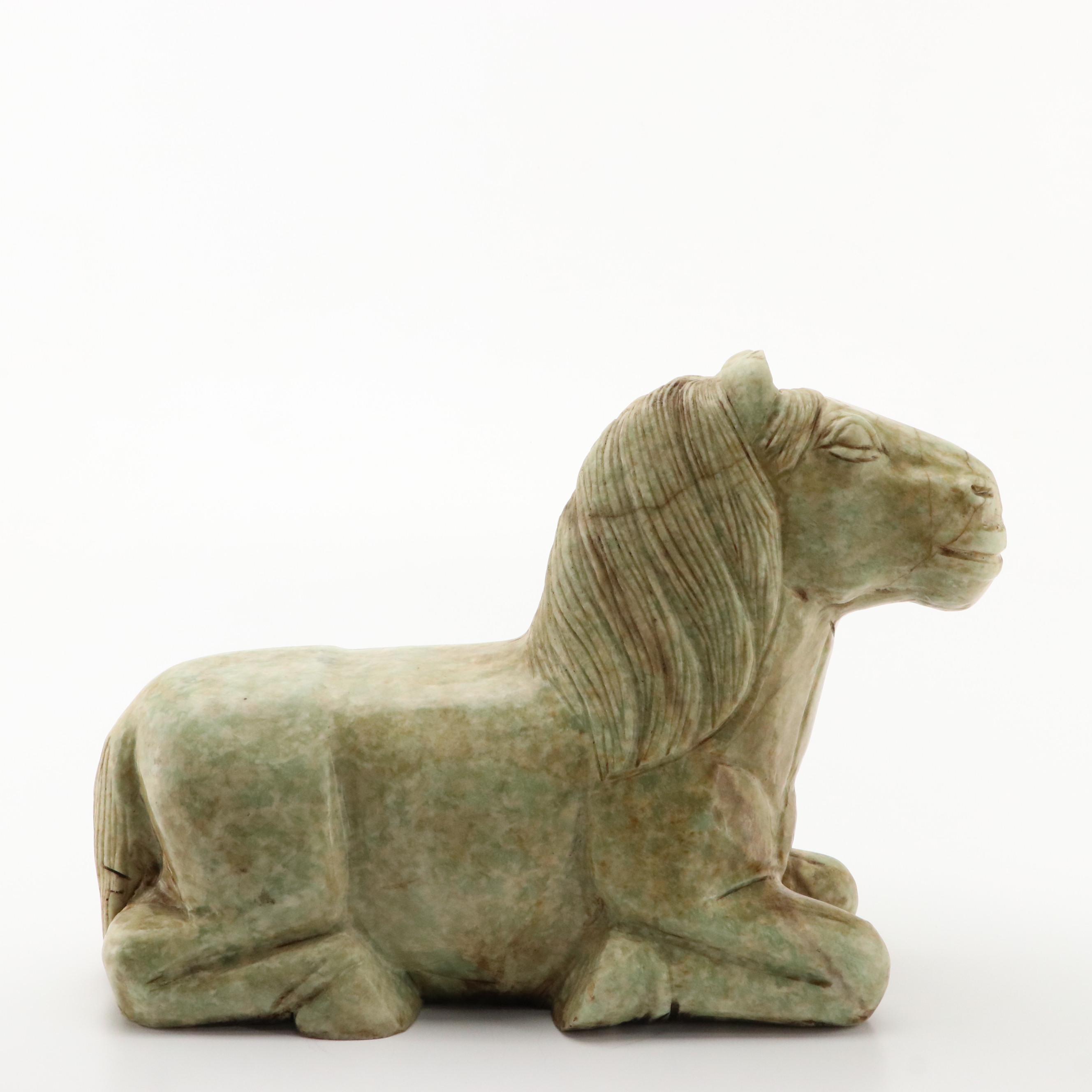 Chinese Carved Stone Horse Sculpture
