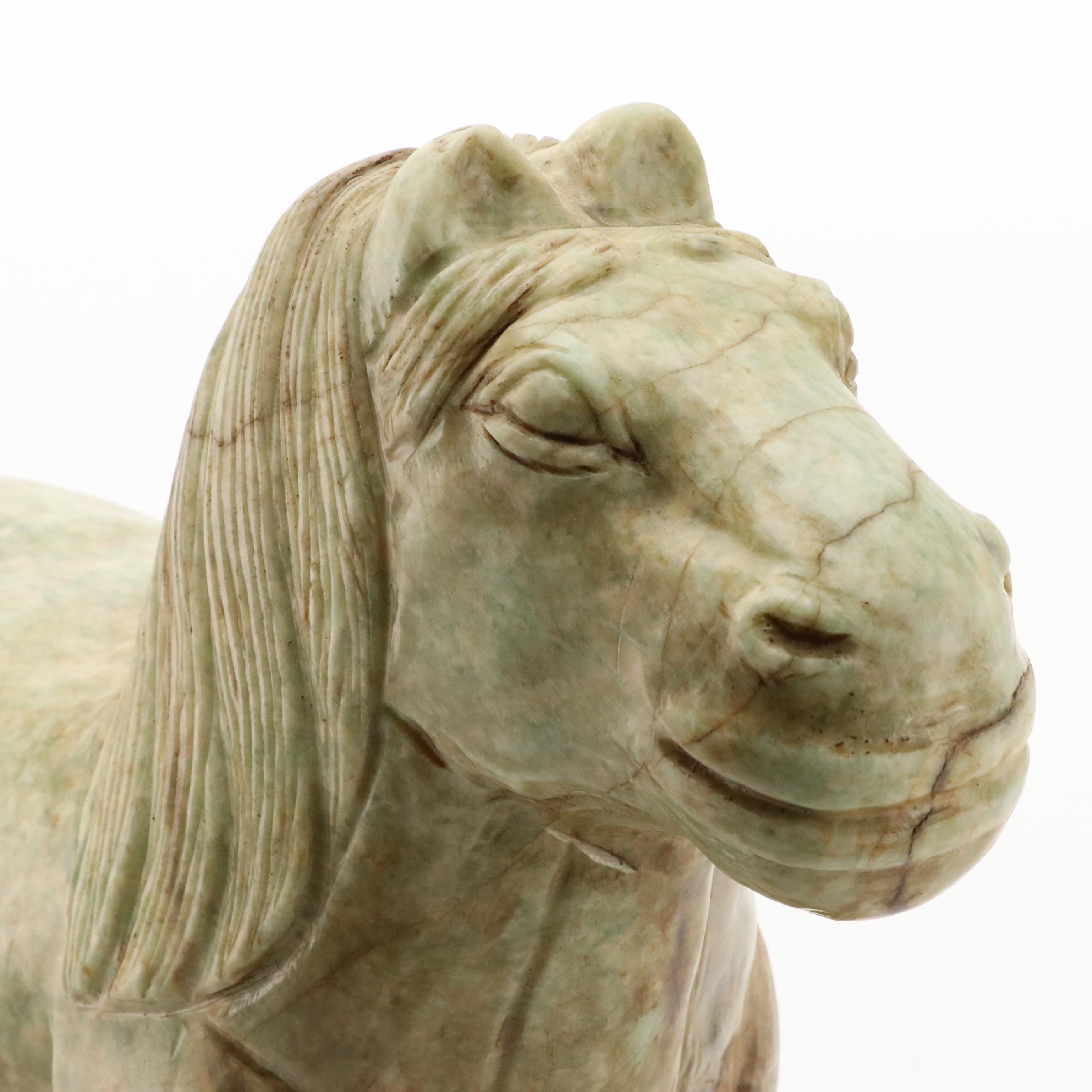 Chinese Carved Stone Horse Sculpture
