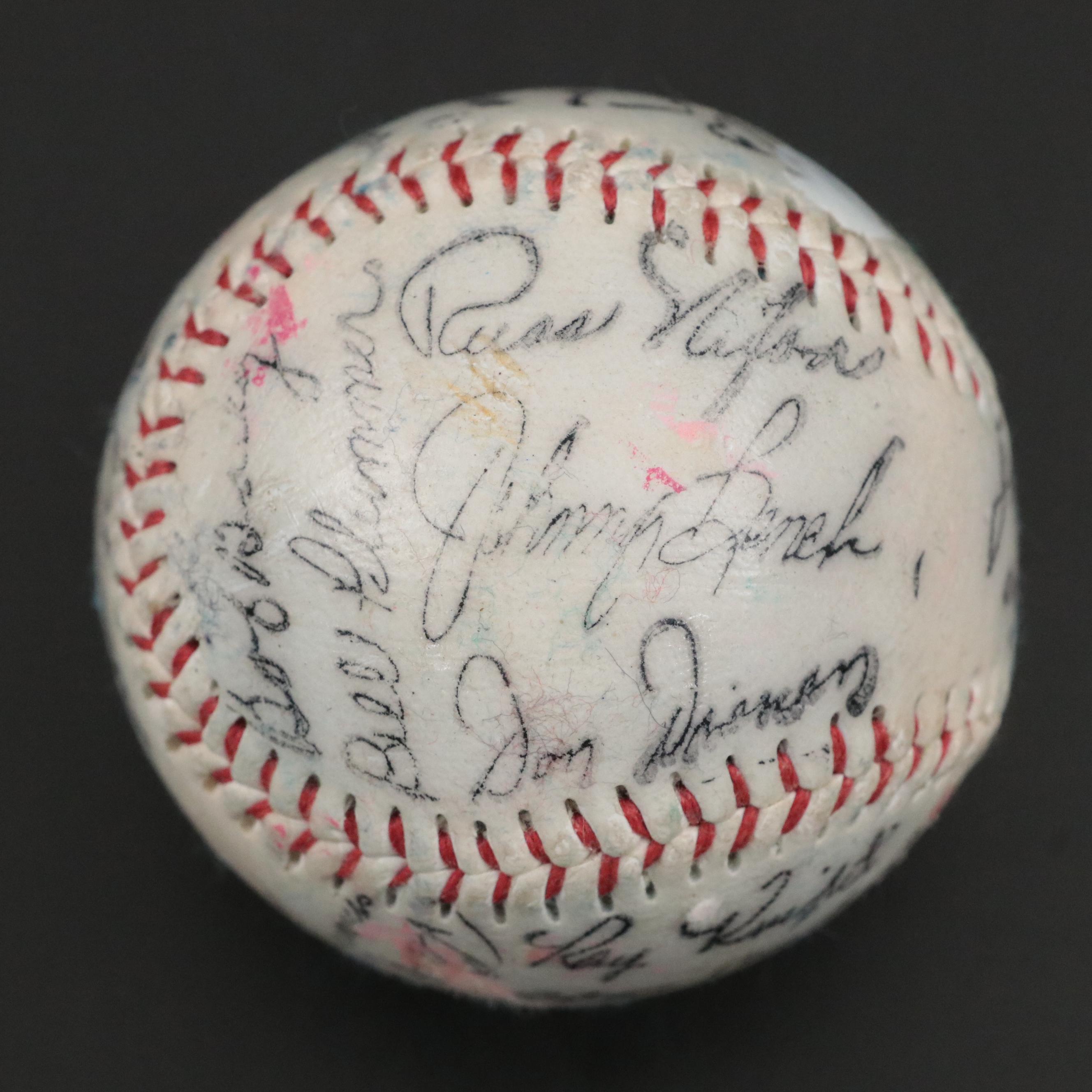 1977 Cincinnati Reds Team Stamped Signature Baseball