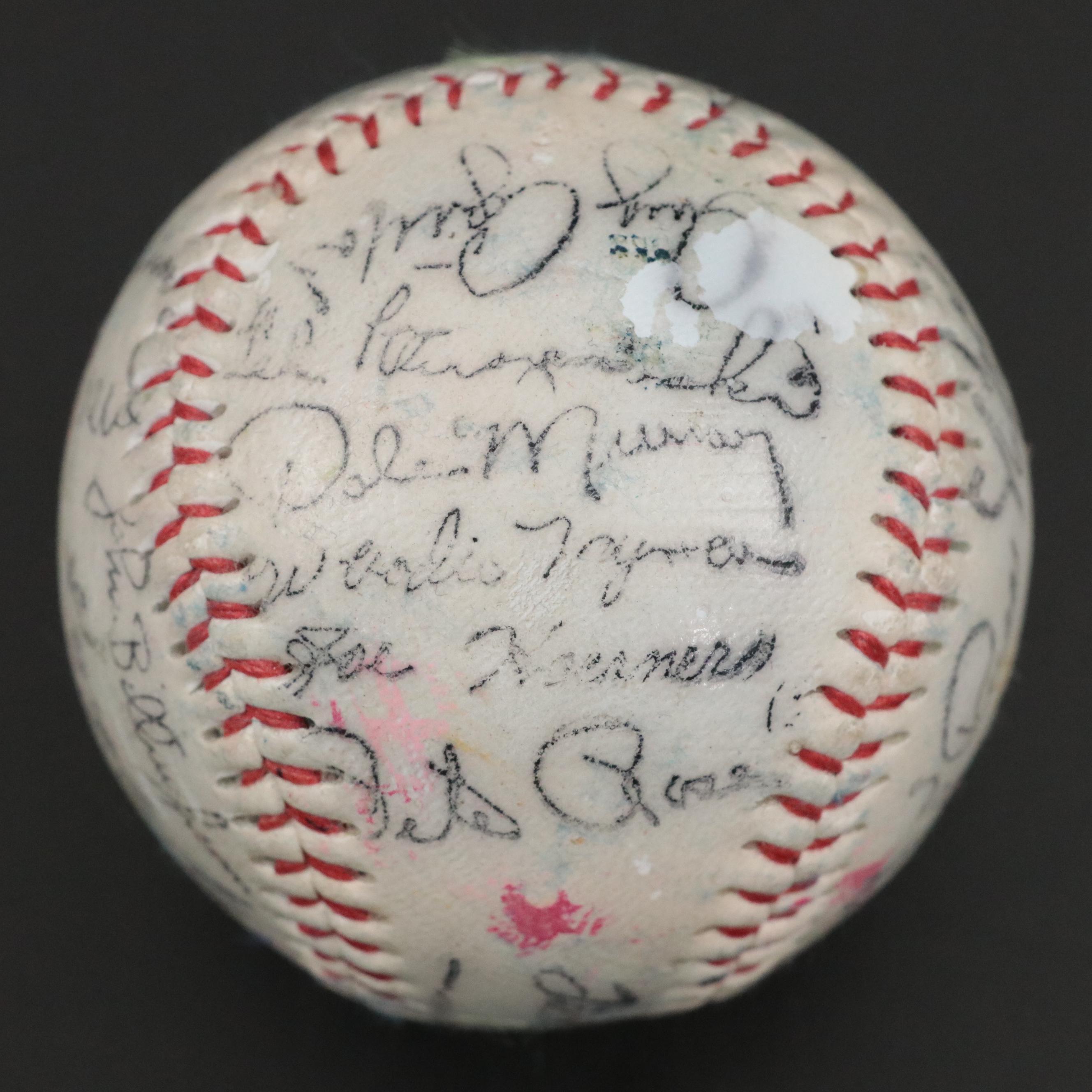 1977 Cincinnati Reds Team Stamped Signature Baseball