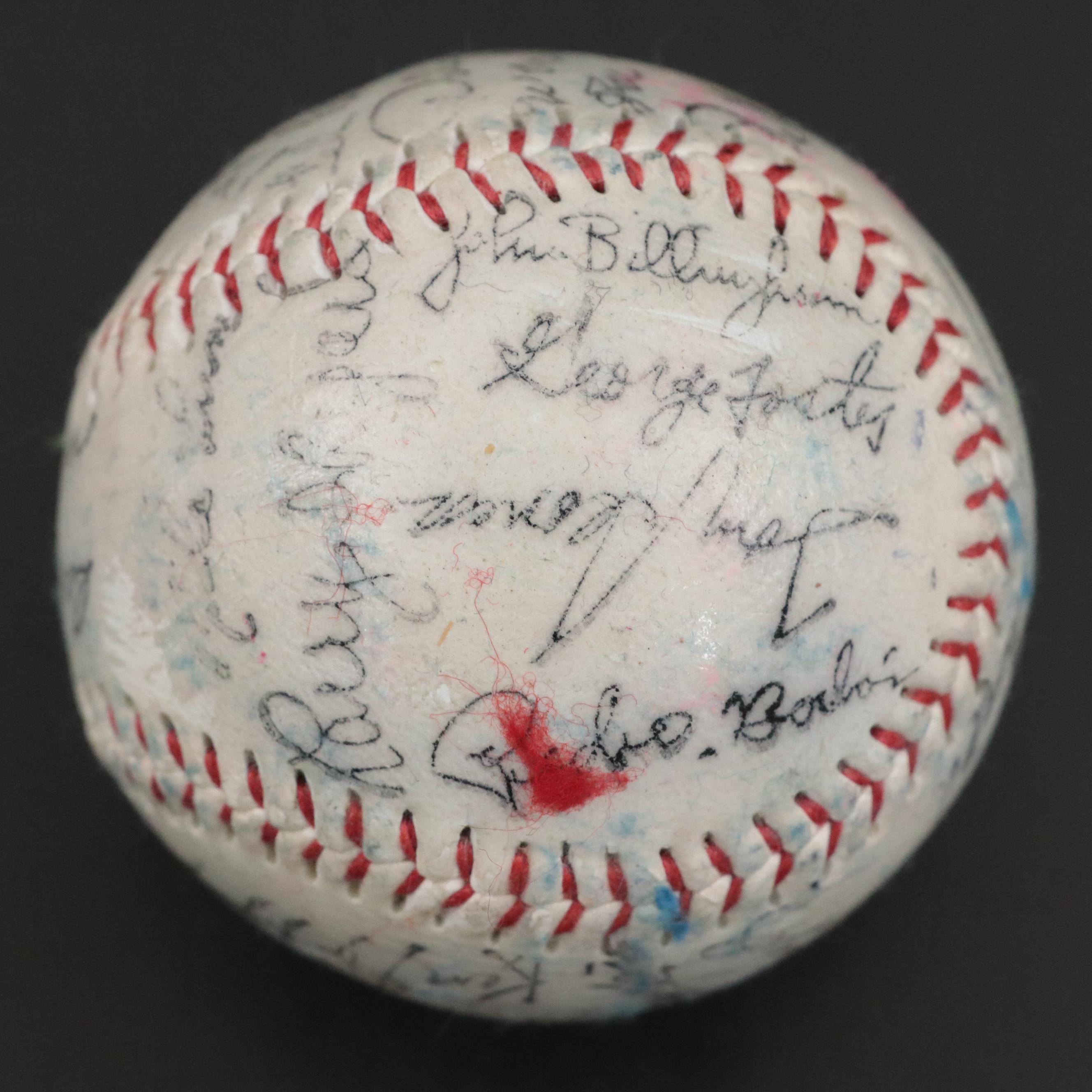 1977 Cincinnati Reds Team Stamped Signature Baseball