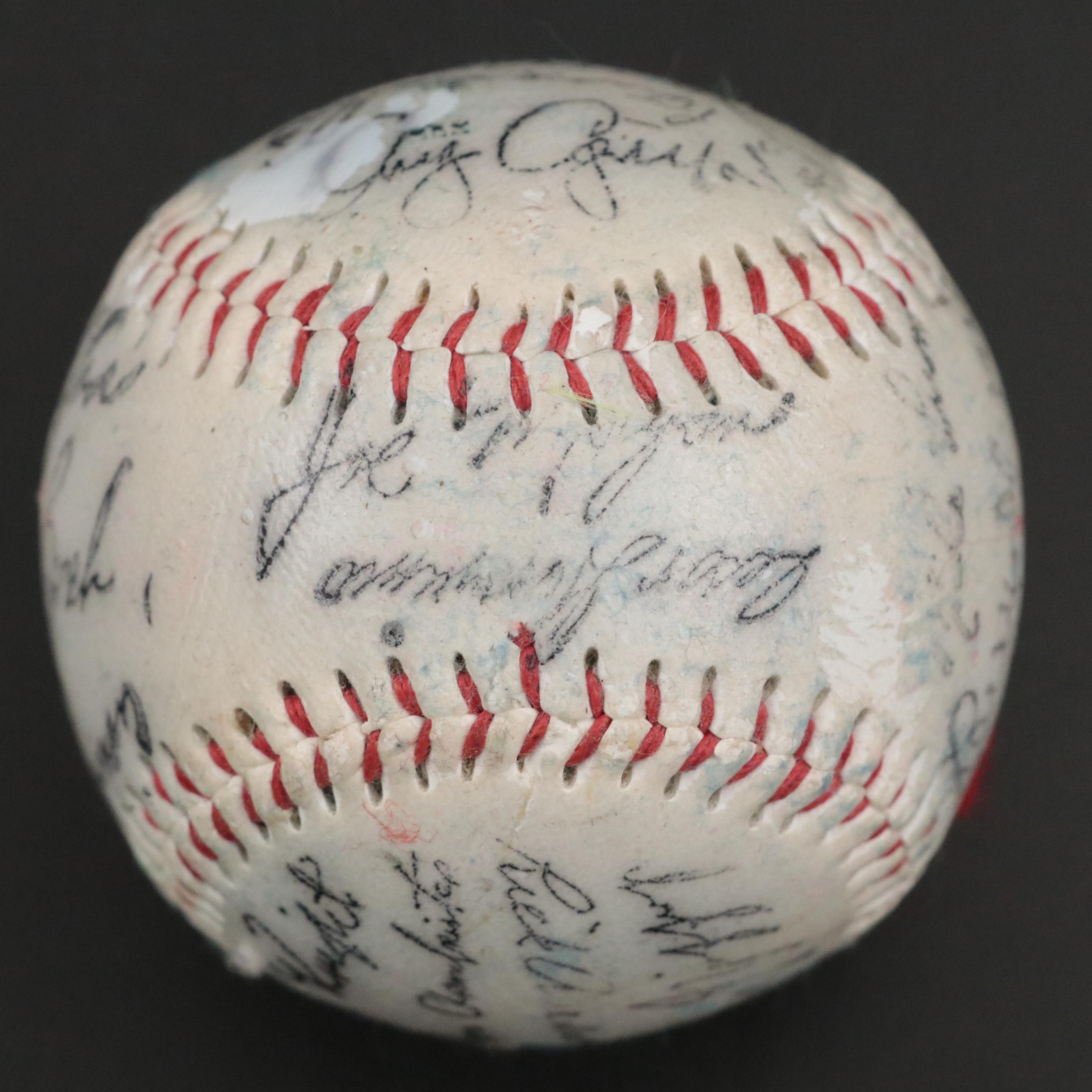 1977 Cincinnati Reds Team Stamped Signature Baseball