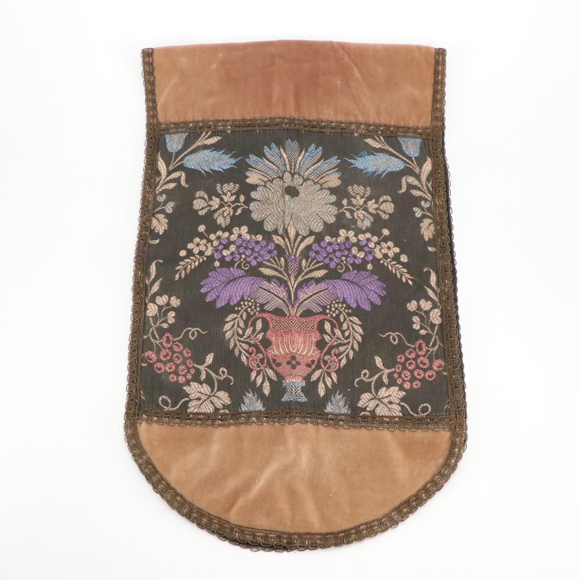 Tapestry Padded Table Runner With Central American Style Striped Woven Shawl