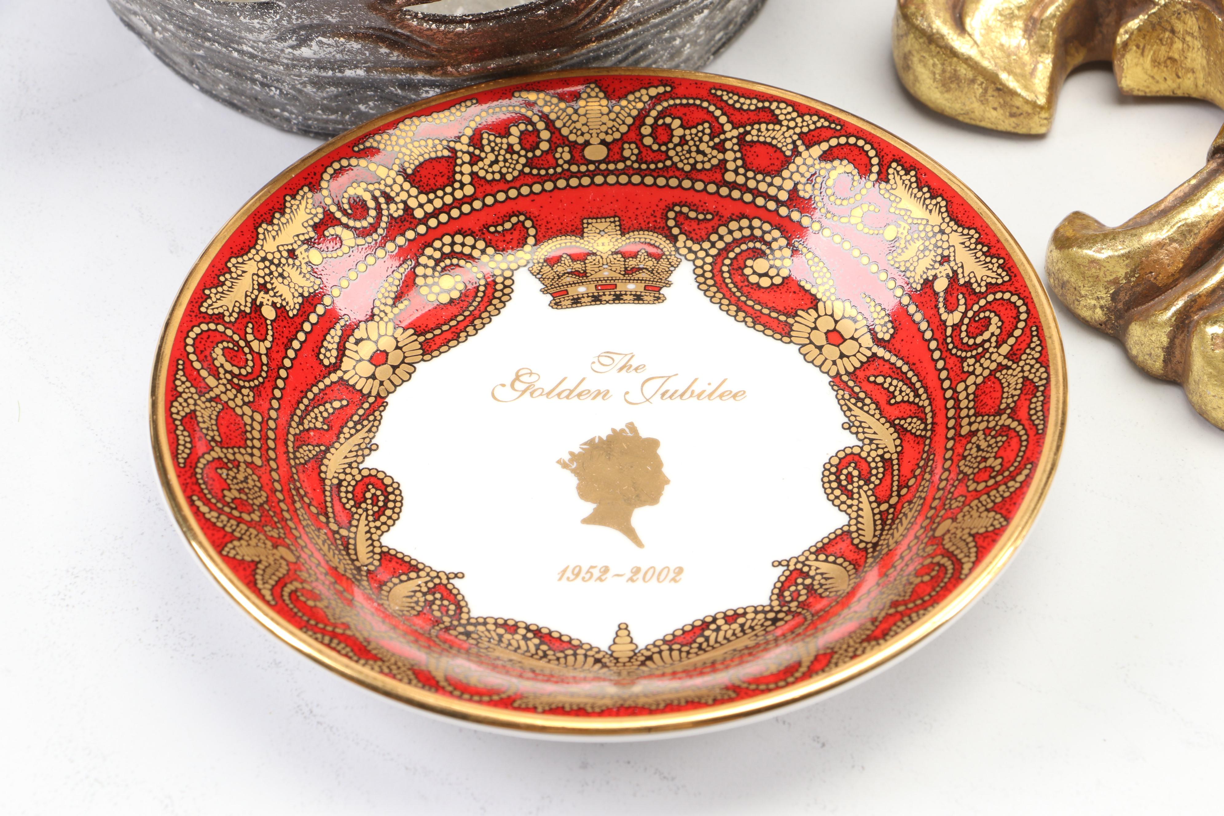Historic Royal Palaces Golden Jubilee Dish with Crowns and Other Decor